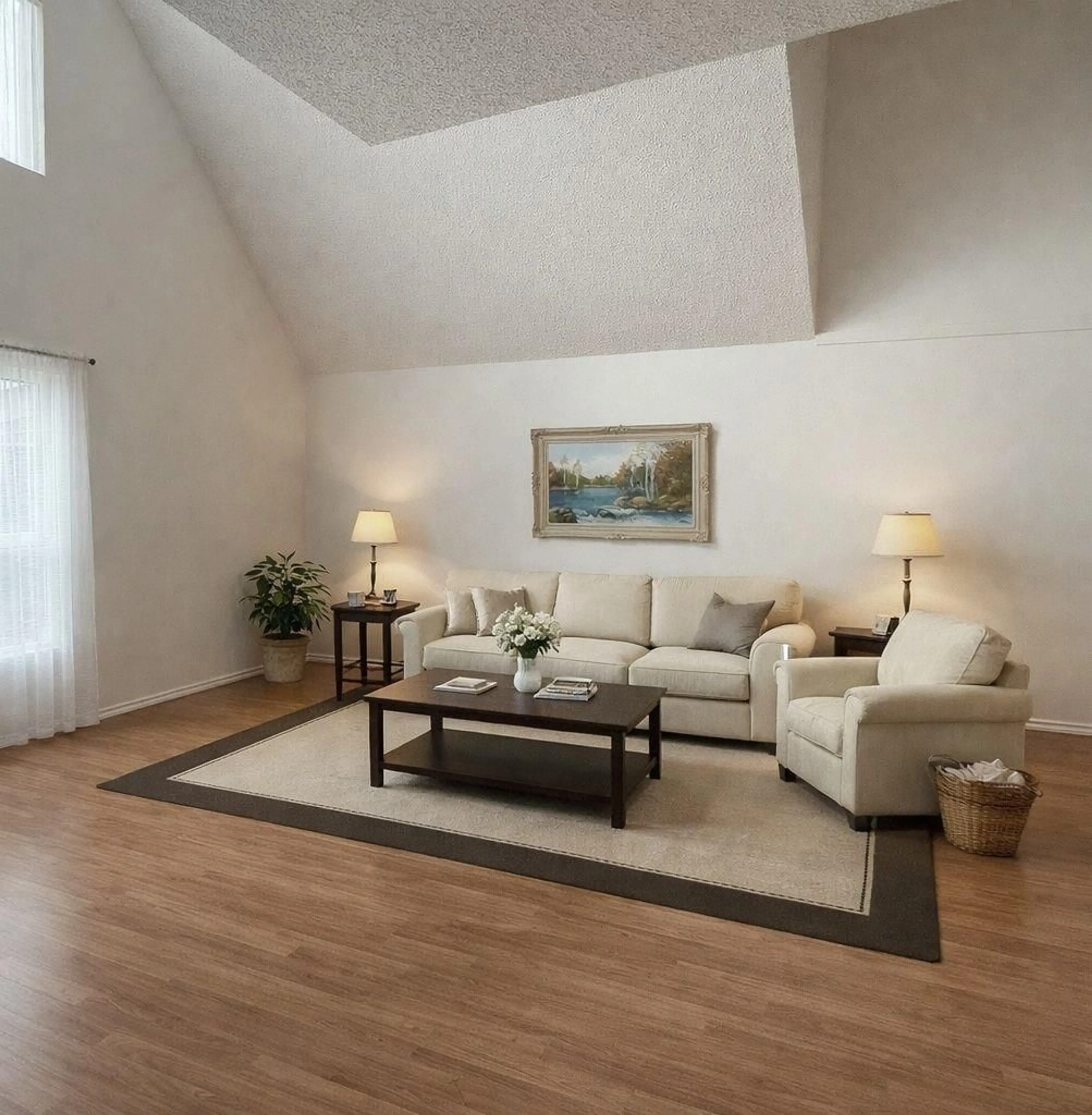 Living room with furniture, wood/laminate floor for 1615 141B STREET, Surrey British Columbia V4A6N9