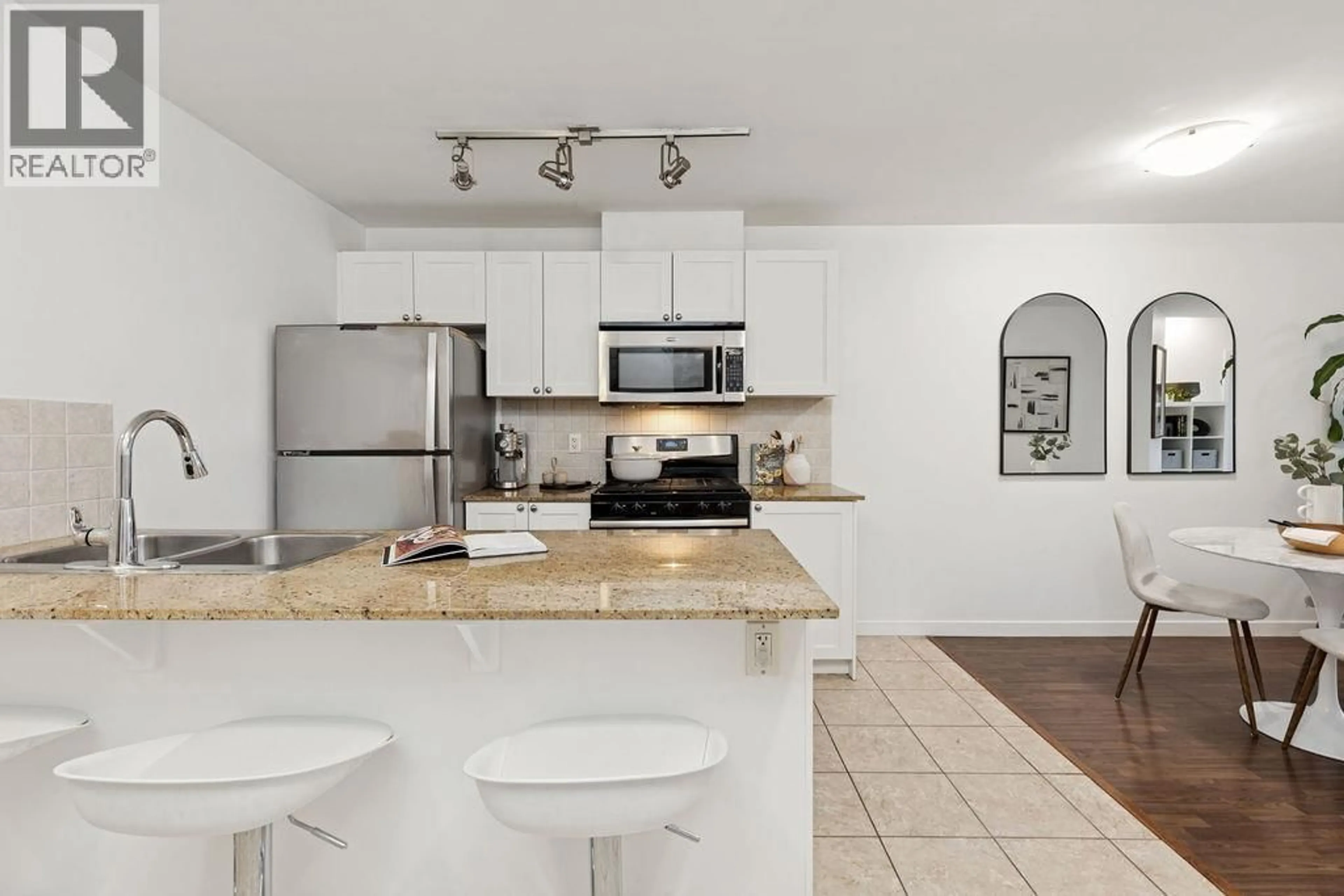 Open concept kitchen, ceramic/tile floor for 306 - 2636 HASTINGS STREET, Vancouver British Columbia V5K0A4
