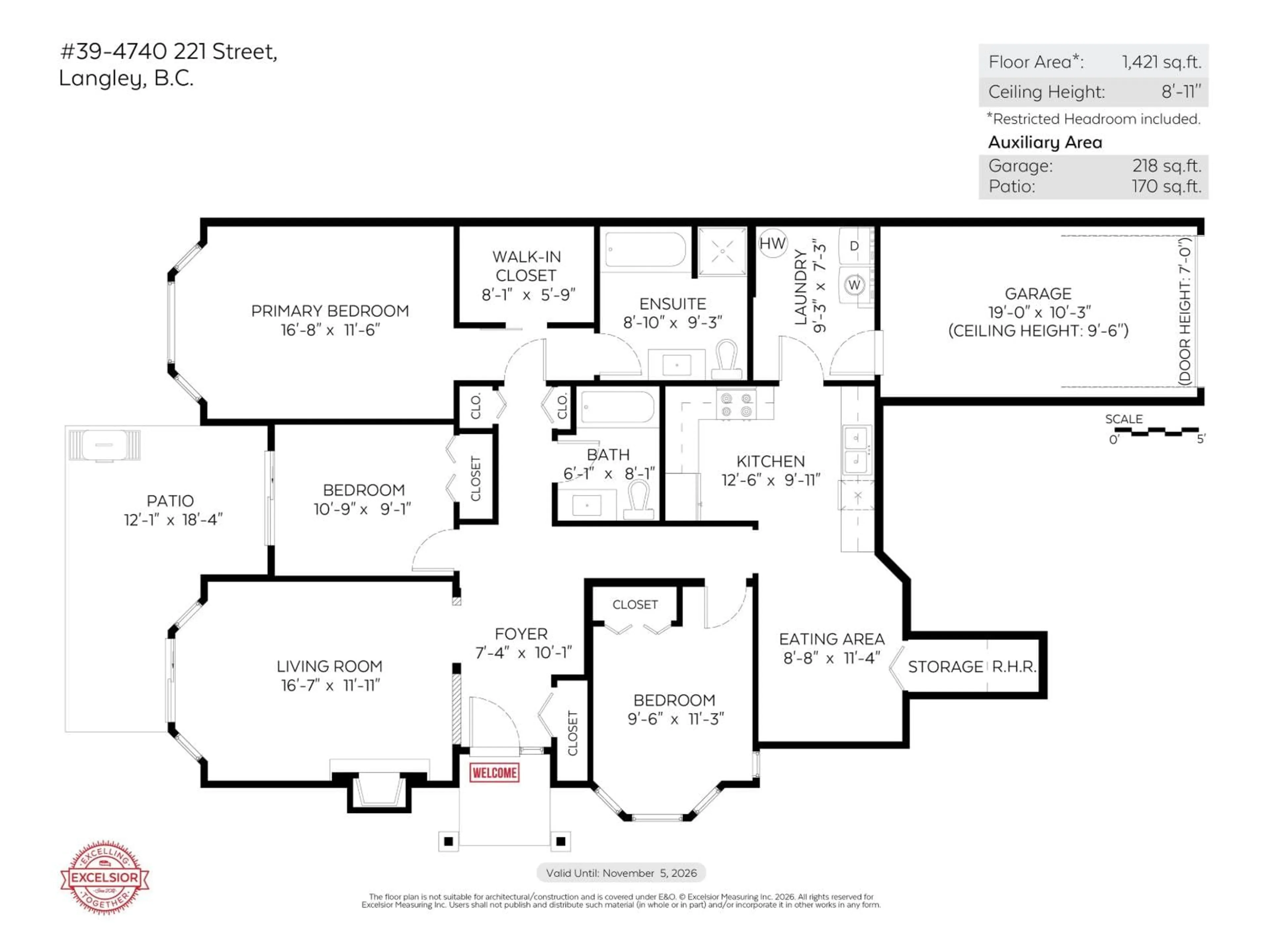 Floor plan for 39 - 4740 221 STREET, Langley British Columbia V2Z1L8
