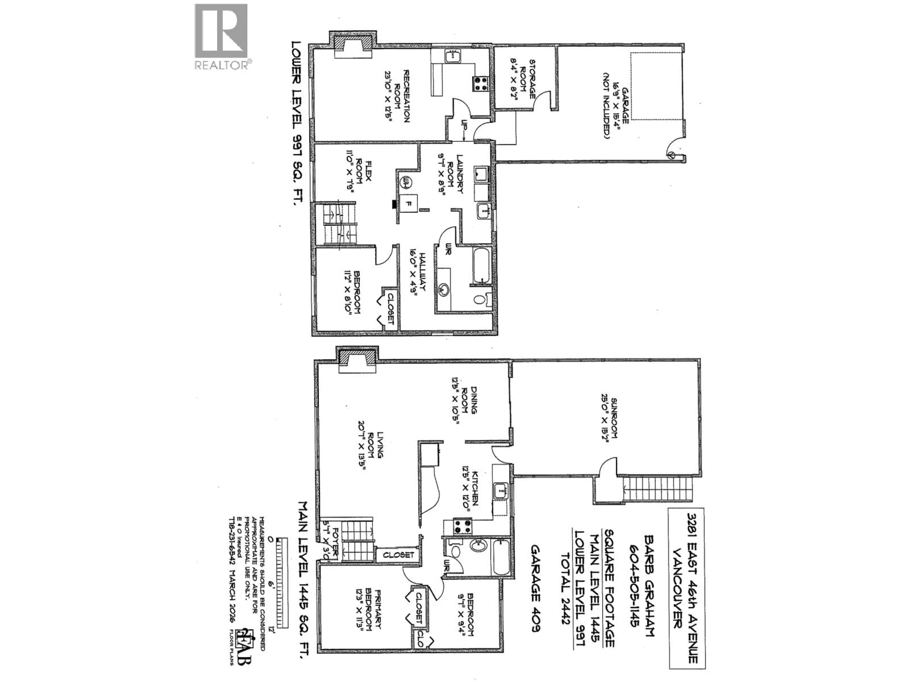 Floor plan for 3281 46TH AVENUE, Vancouver British Columbia V5S1B2