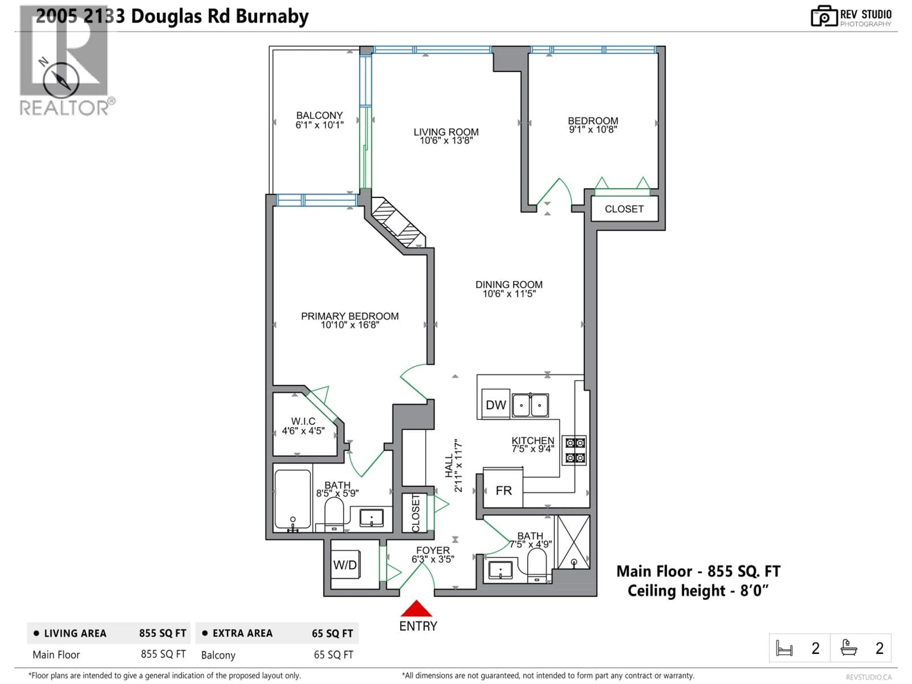 Floor plan for 2005 - 2133 DOUGLAS ROAD, Burnaby British Columbia V5C0E9