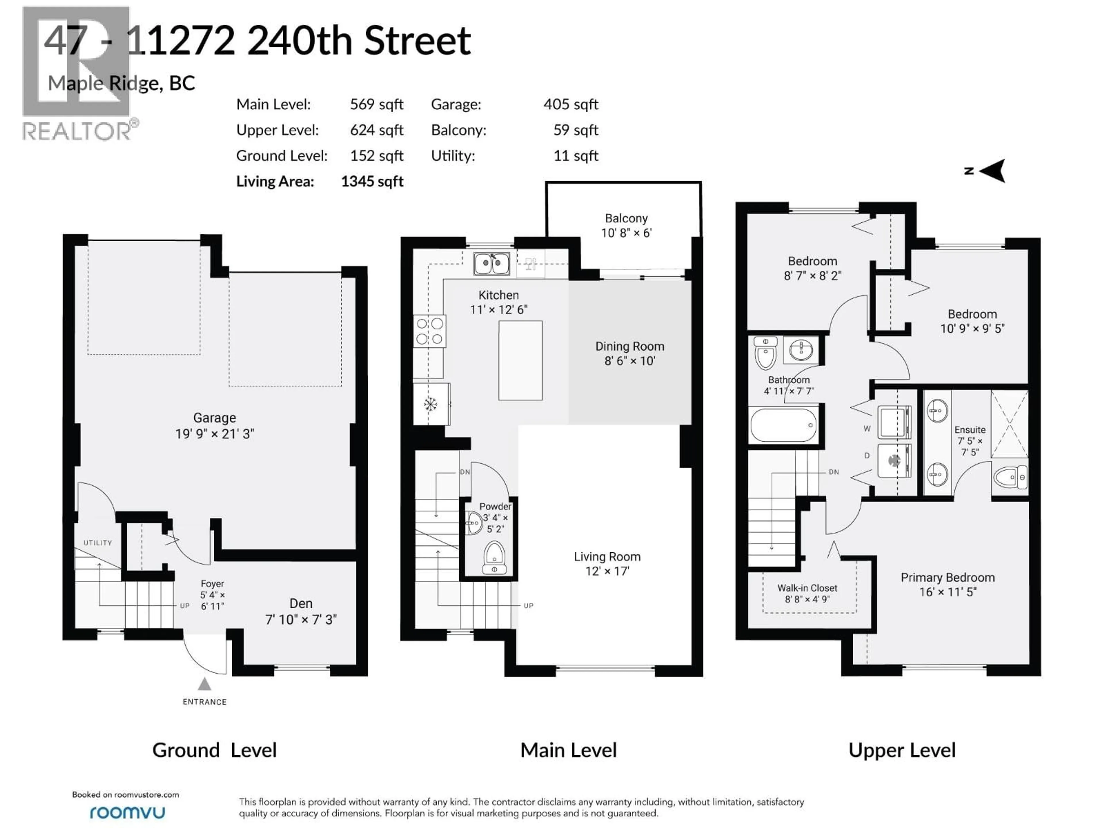 Floor plan for 47 - 11272 240 STREET, Maple Ridge British Columbia V2W0J8