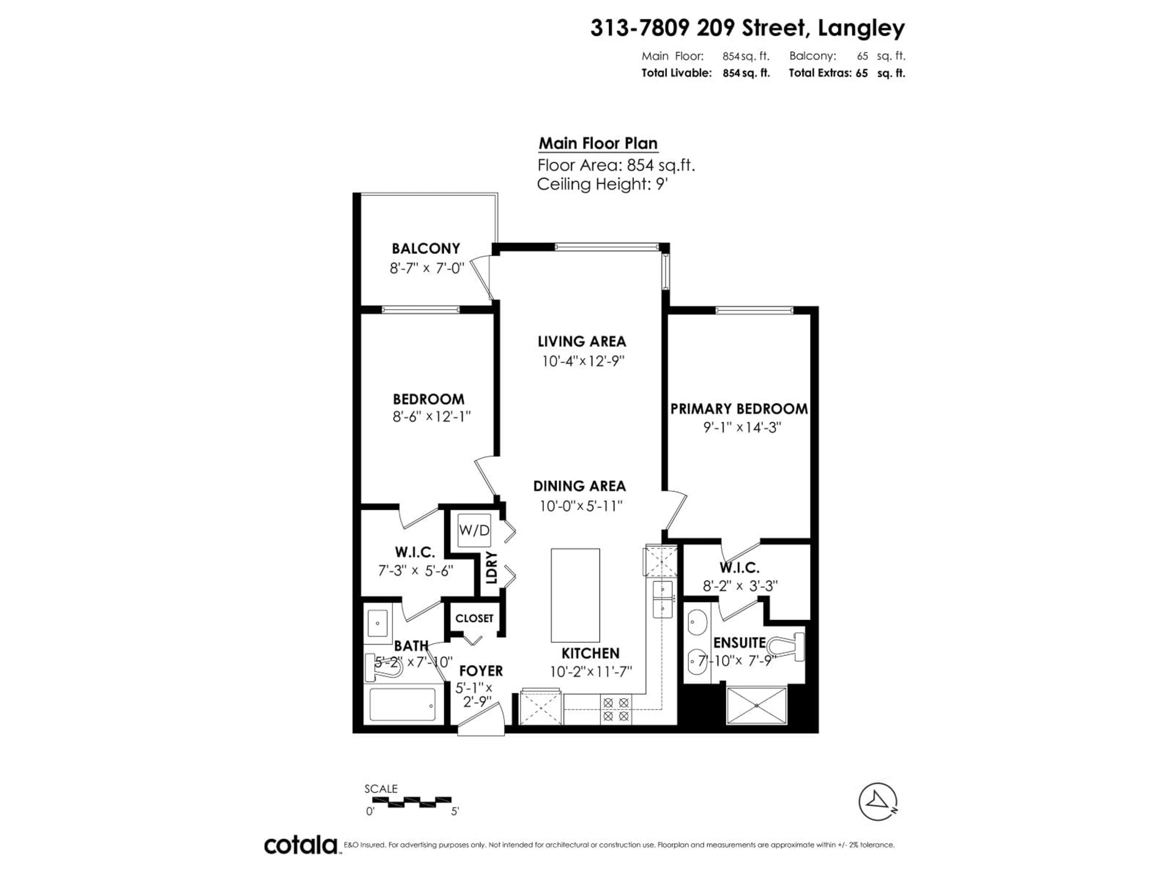 Floor plan for 313 - 7809 209 STREET, Langley British Columbia V2Y3N6