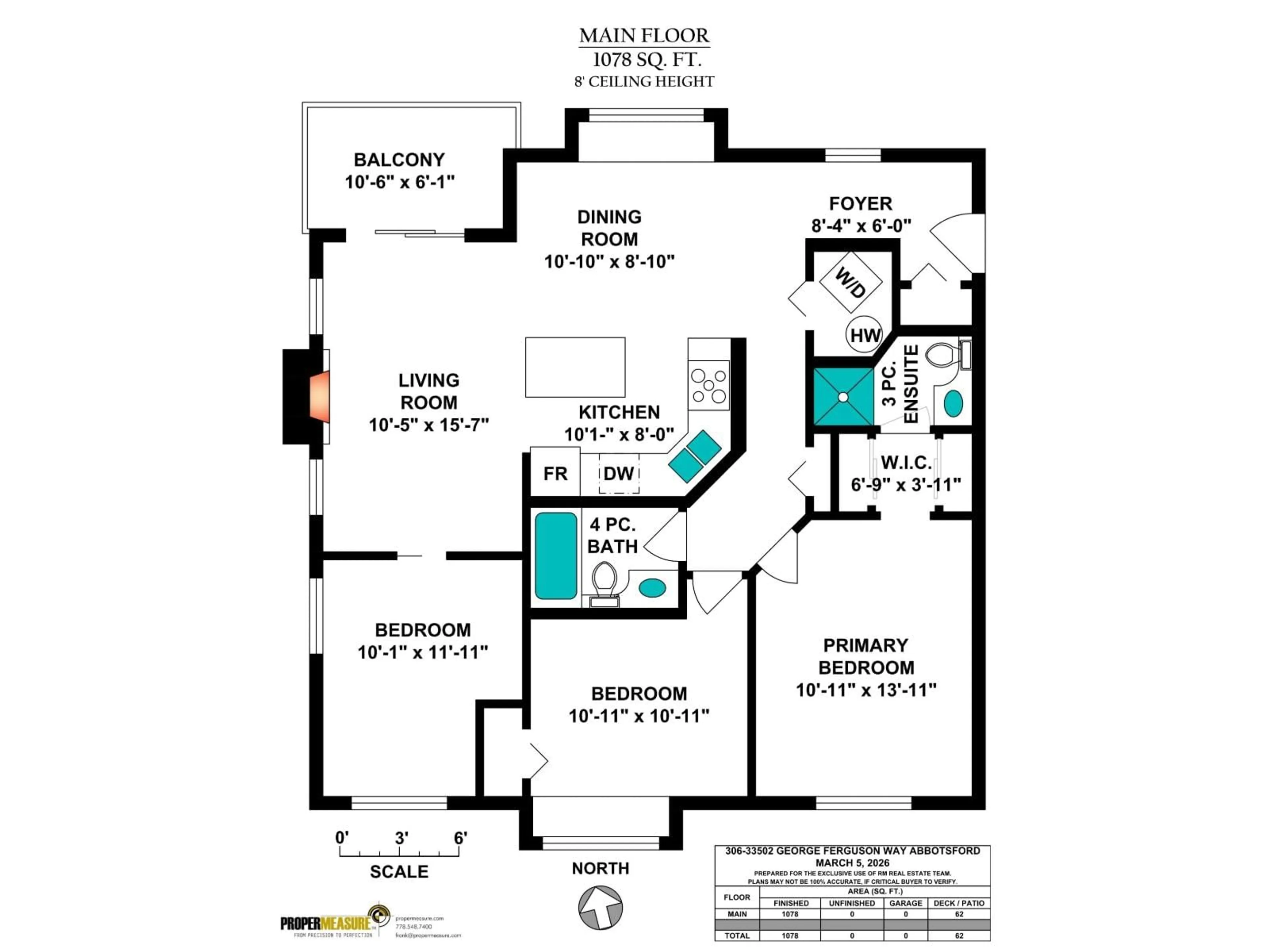 Floor plan for 306 - 35502 GEORGE FERGUSON WAY, Abbotsford British Columbia V2S8G3