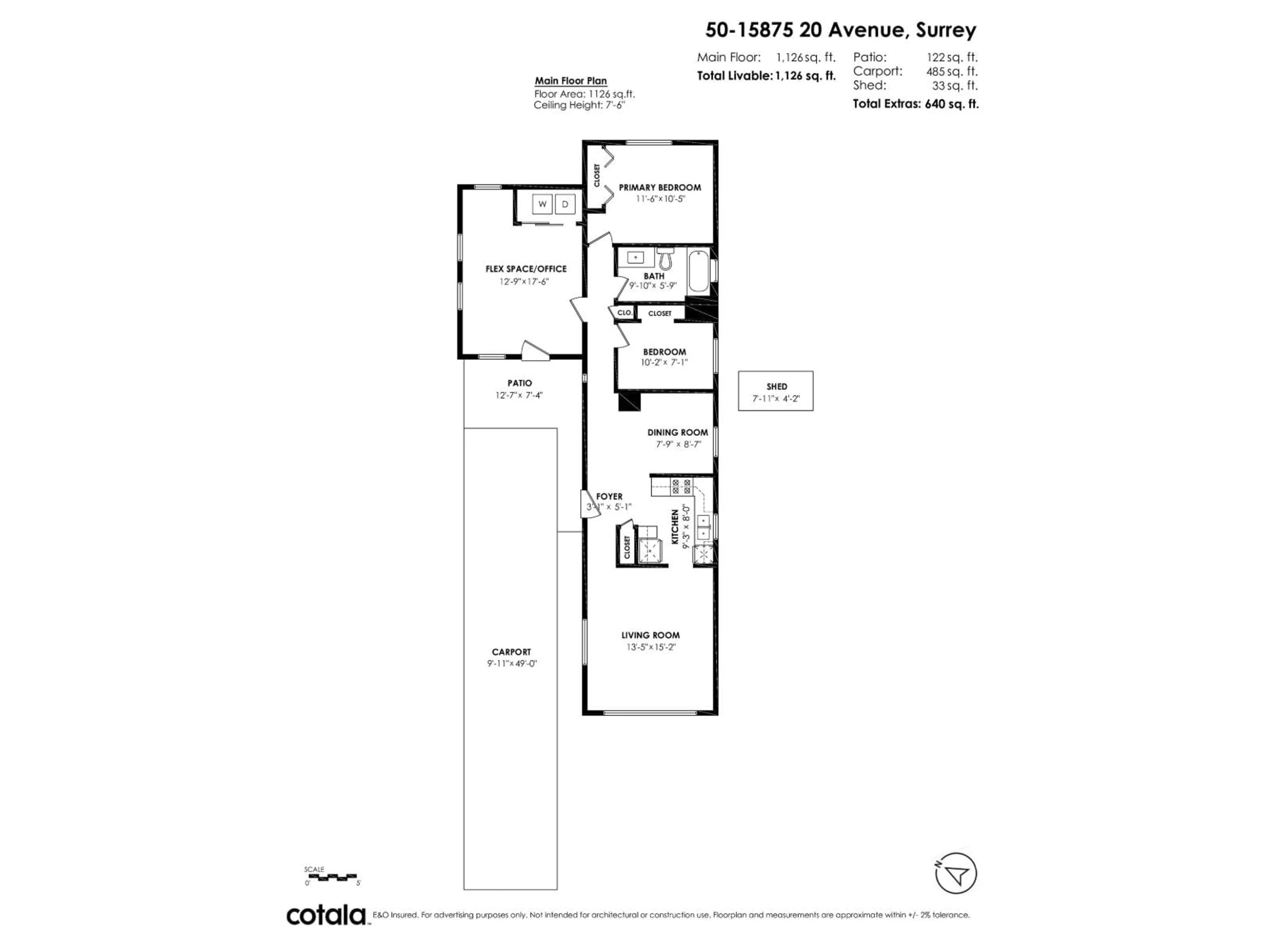 Floor plan for 50 - 15875 20 AVENUE, Surrey British Columbia V4A2B1
