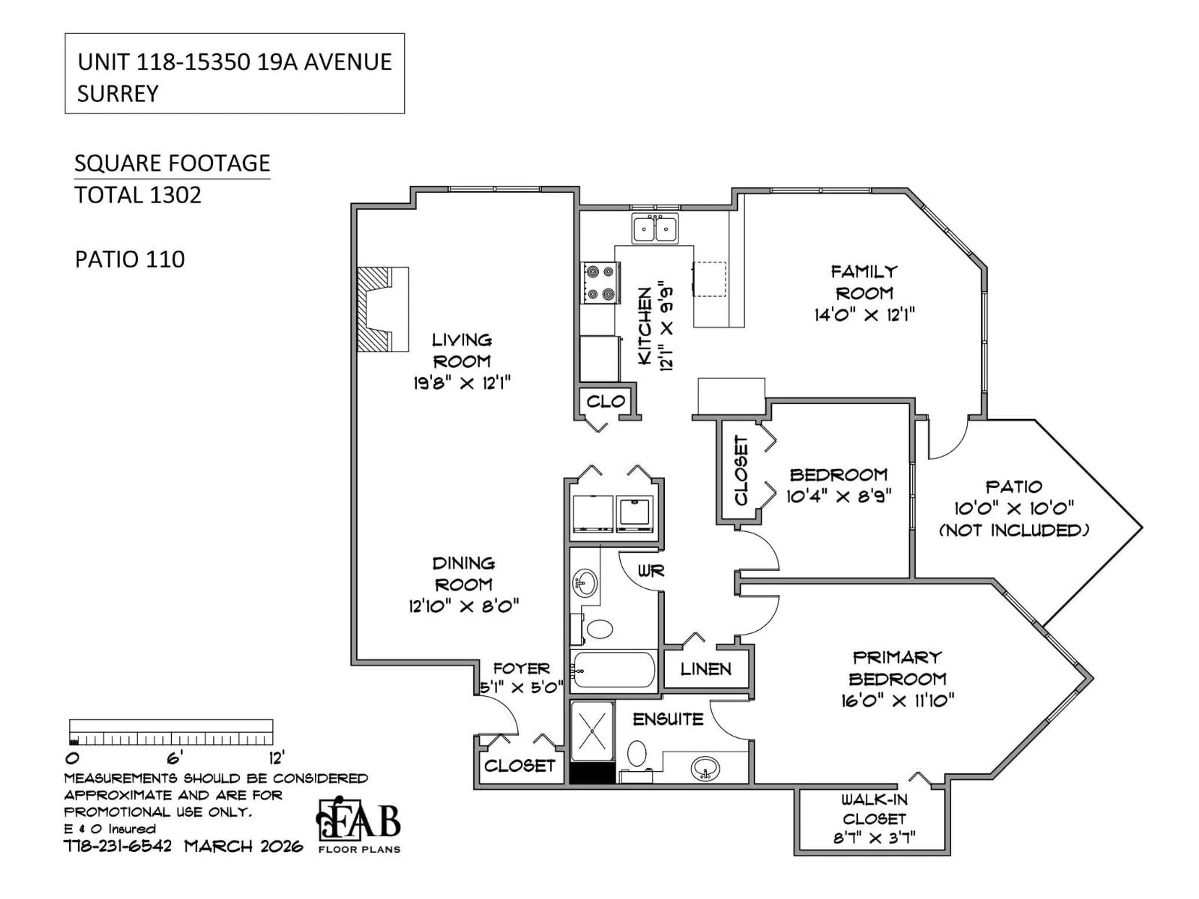 Floor plan for 118 - 15350 19A AVENUE, Surrey British Columbia V4A9W1