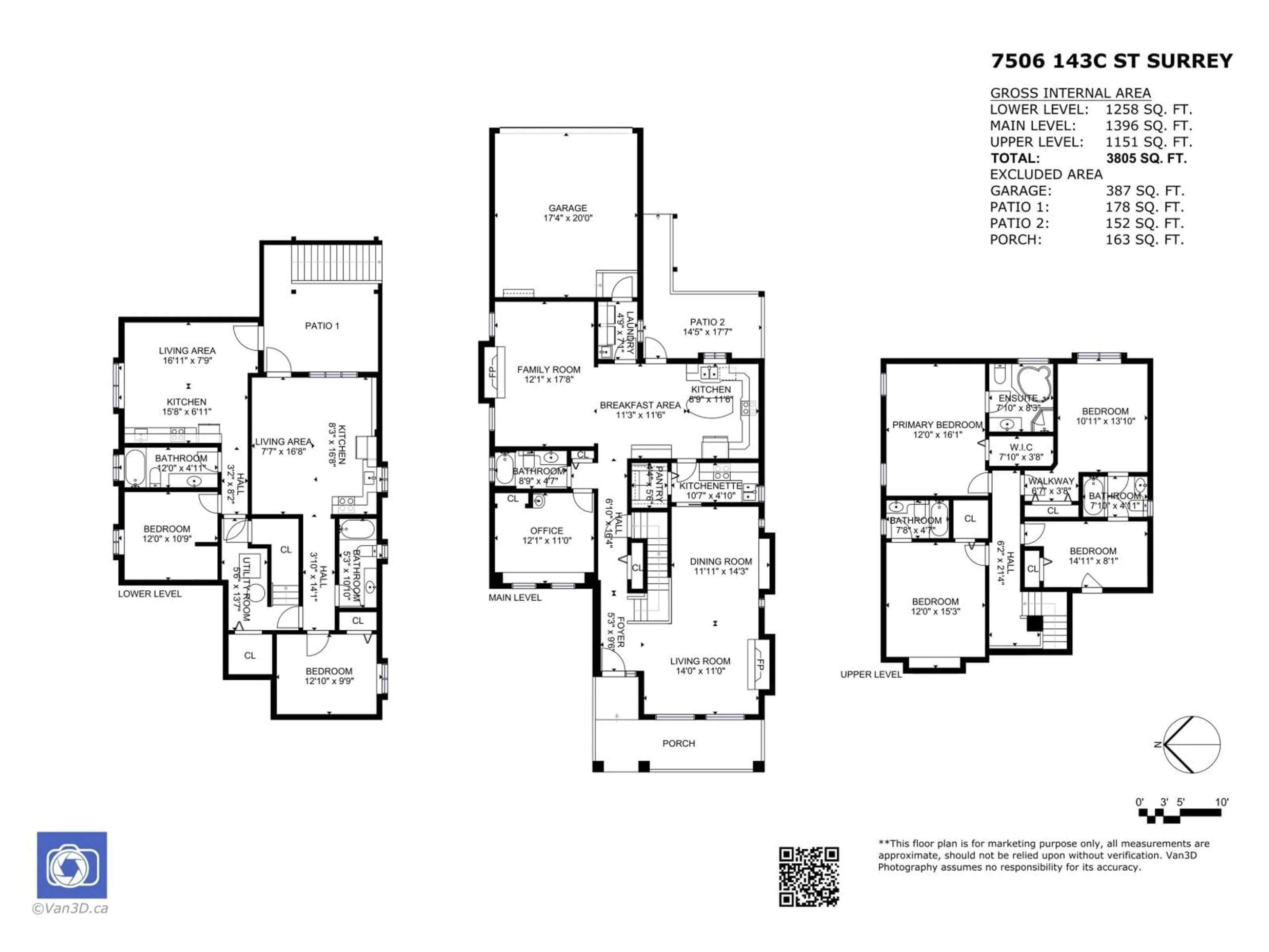 Floor plan for 7506 143C STREET, Surrey British Columbia V3W1S2
