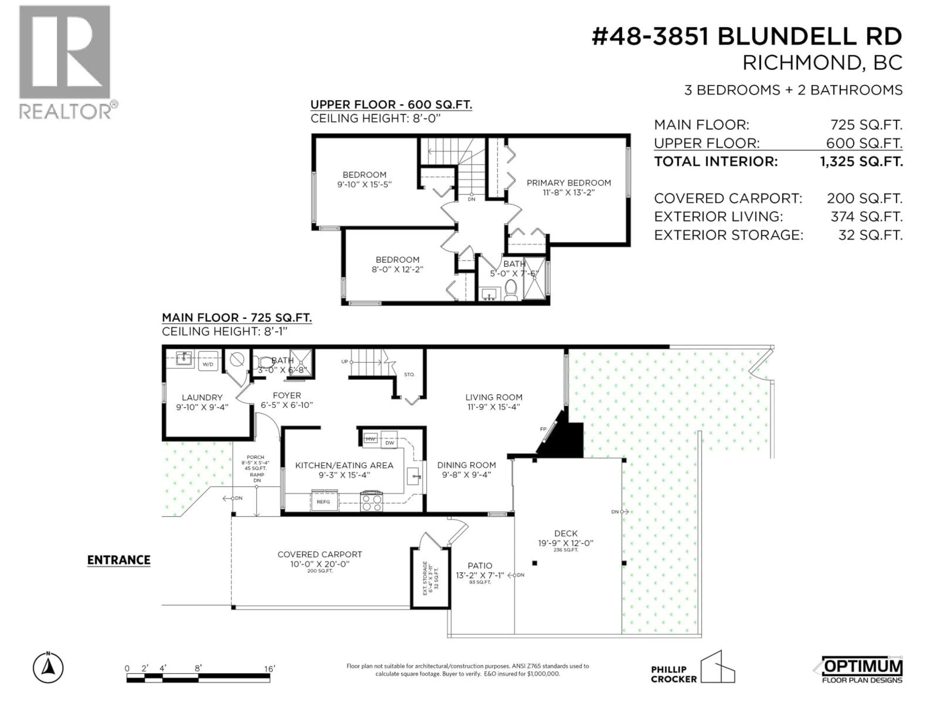 Floor plan for 48 - 3851 BLUNDELL ROAD, Richmond British Columbia V7C4P7
