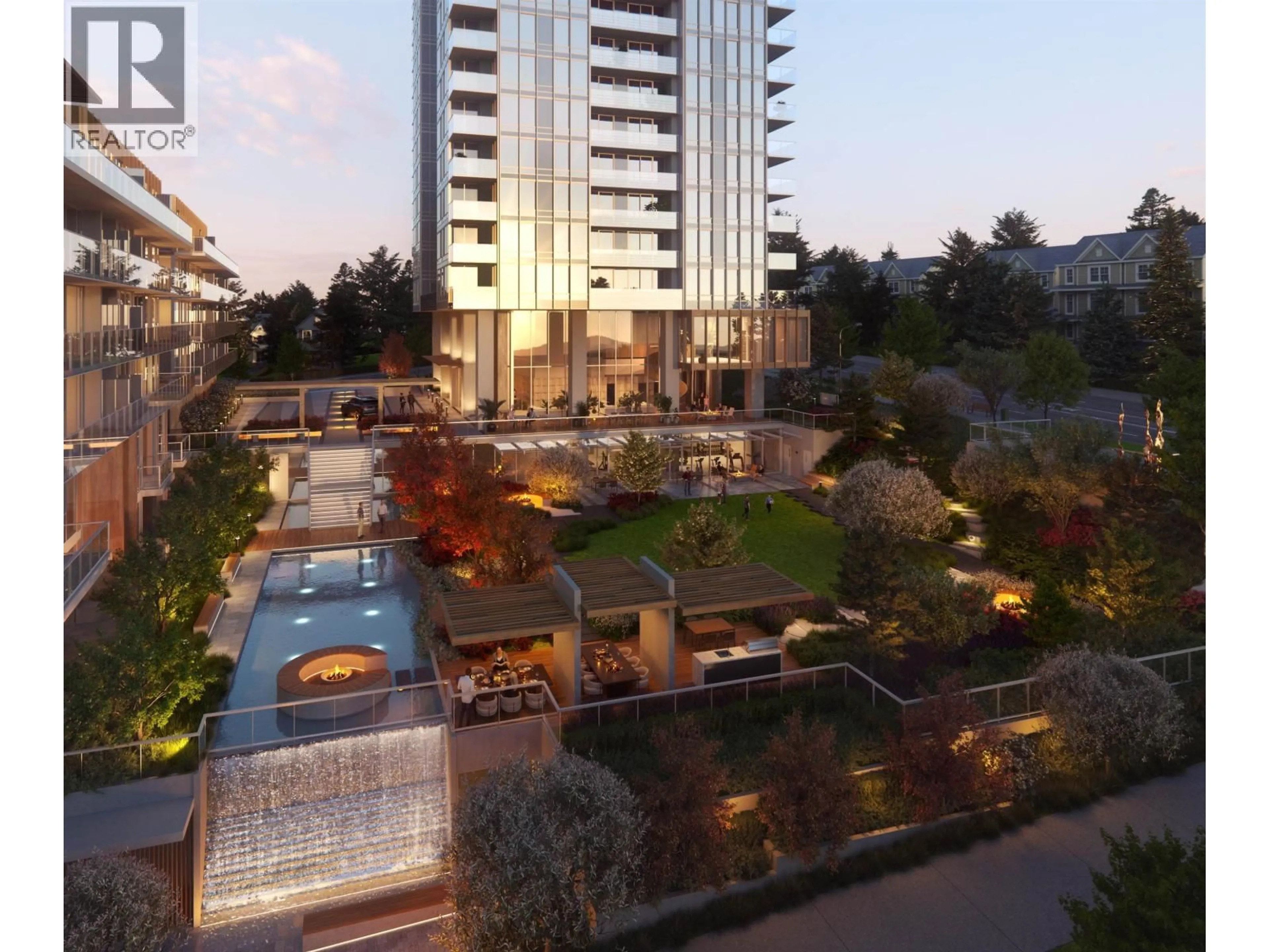 Patio, city buildings view from balcony for 402 - 611 TYNDALL STREET, Coquitlam British Columbia V3J3S7