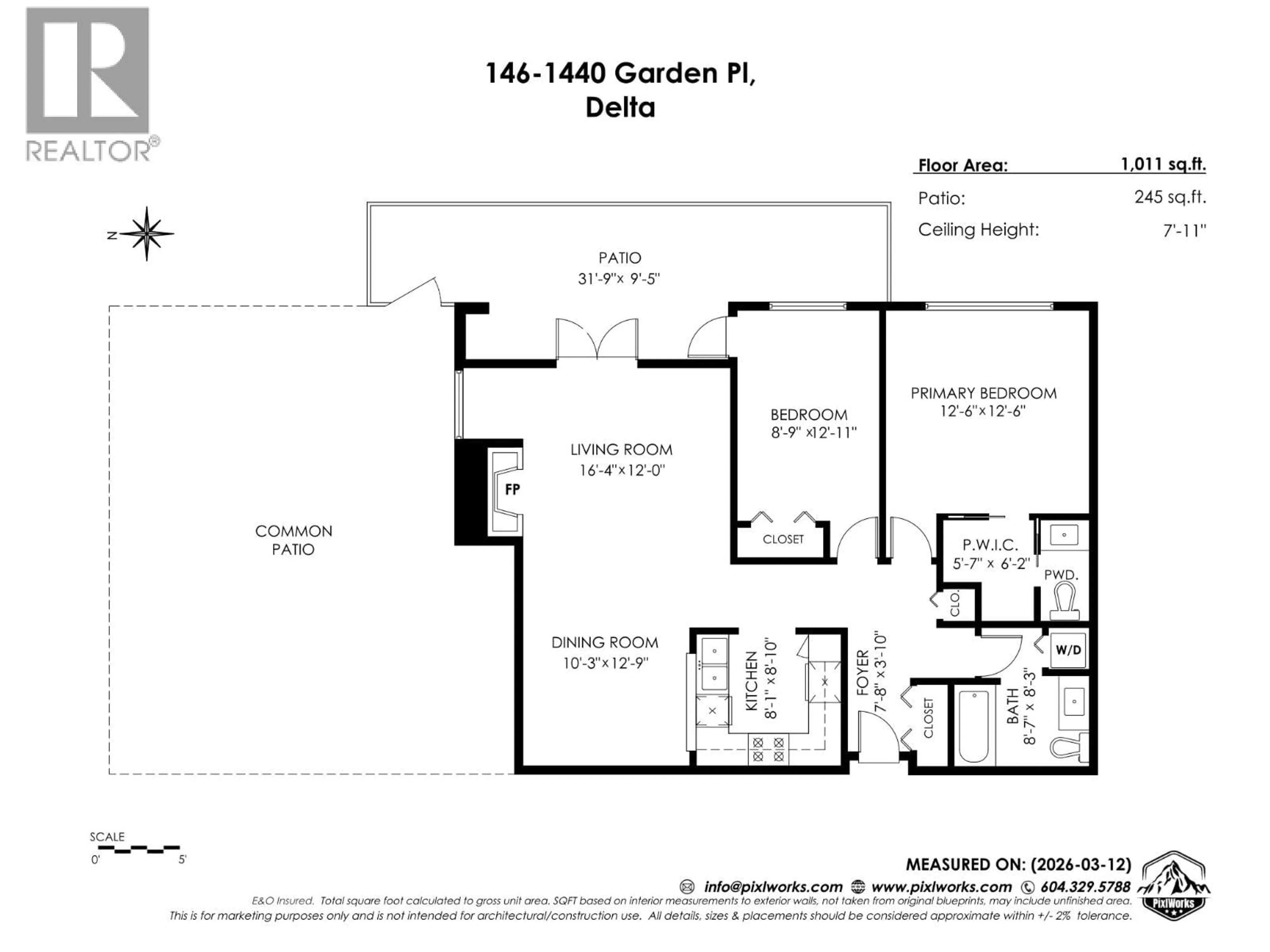 Floor plan for 146 - 1440 GARDEN PLACE, Delta British Columbia V4M3Z2
