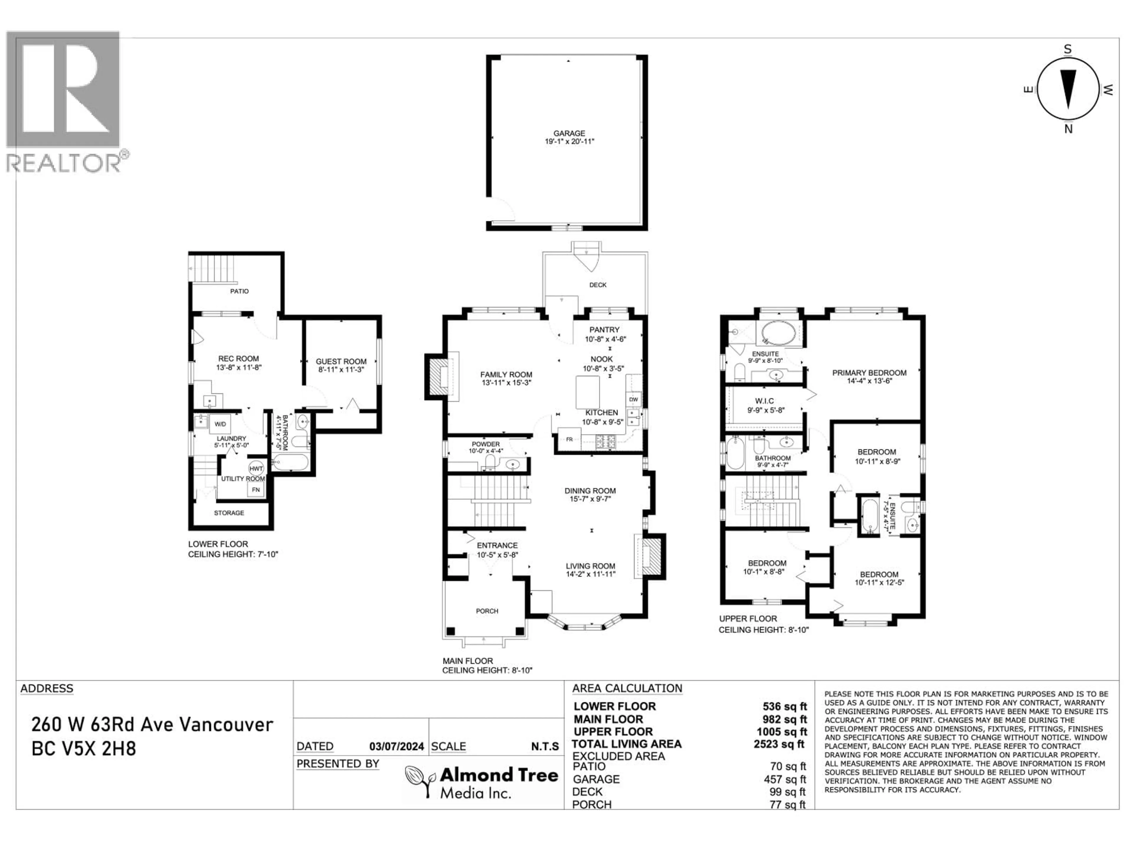 Floor plan for 260 63RD AVENUE, Vancouver British Columbia V5X2H8