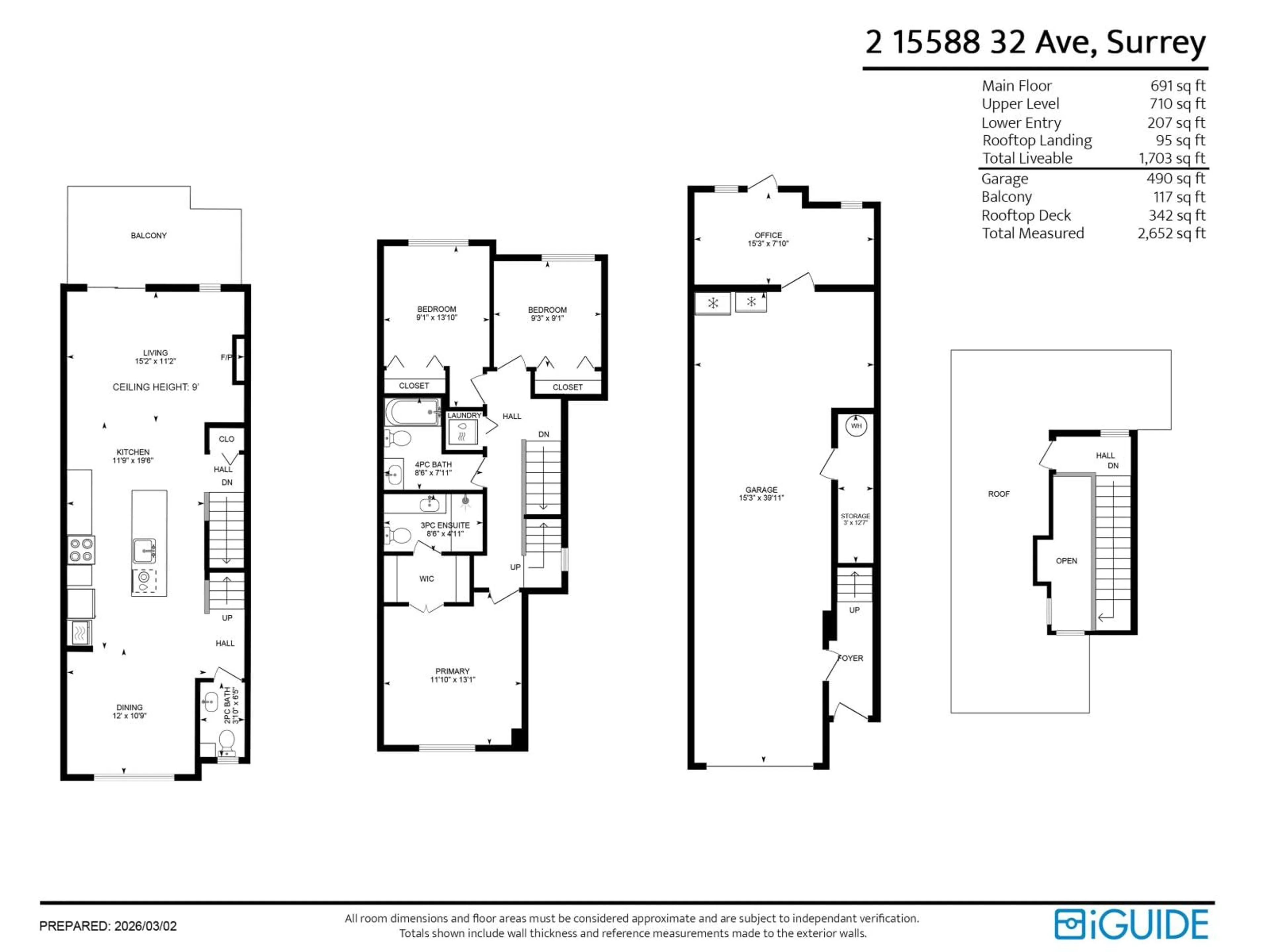 Floor plan for 2 - 15588 32 AVENUE, Surrey British Columbia V3Z0G3