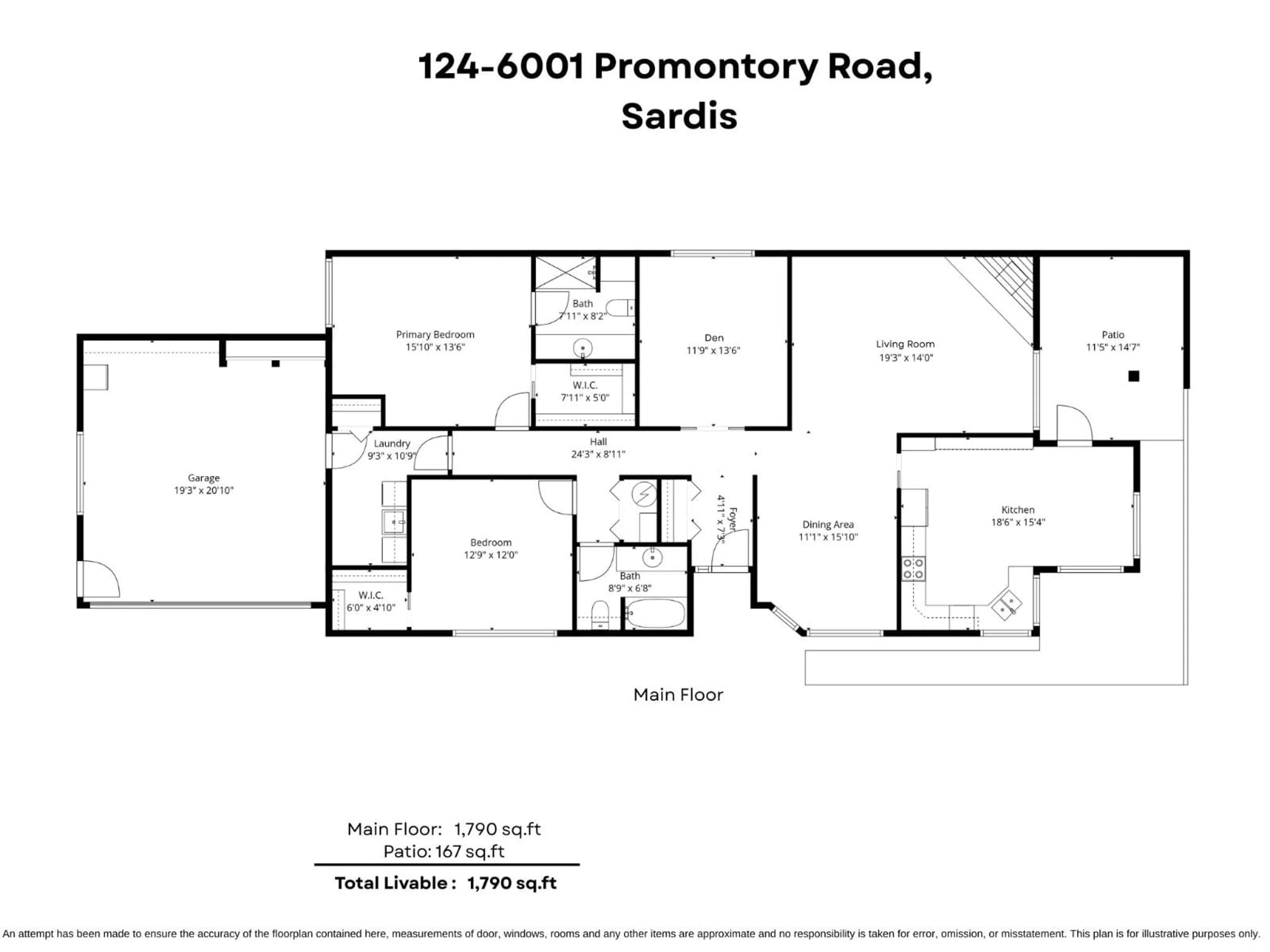 Floor plan for 124 - 6001 PROMONTORY ROAD, Chilliwack British Columbia V2R3E3