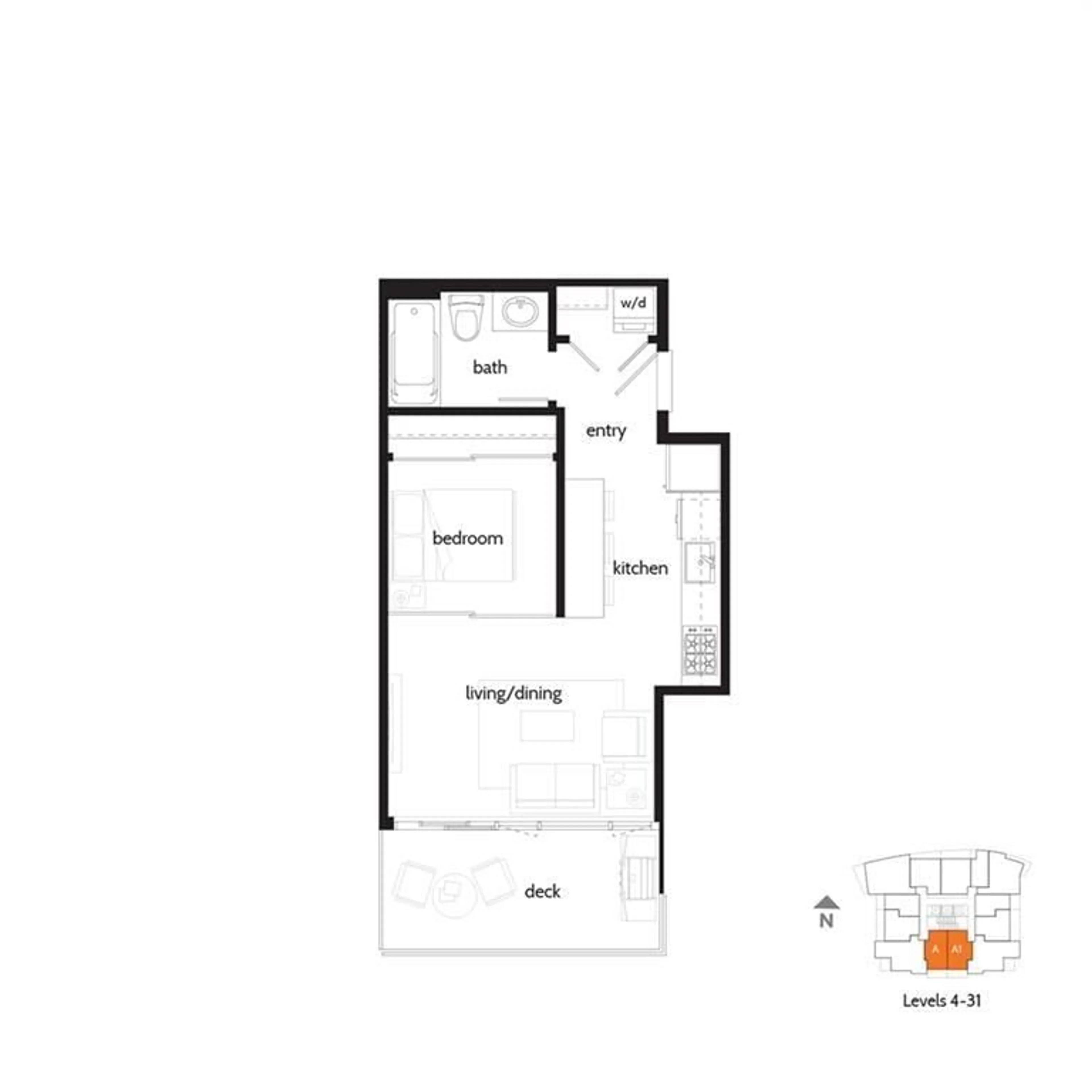 Floor plan for 3008 - 13308 CENTRAL AVENUE, Surrey British Columbia V3T0M4