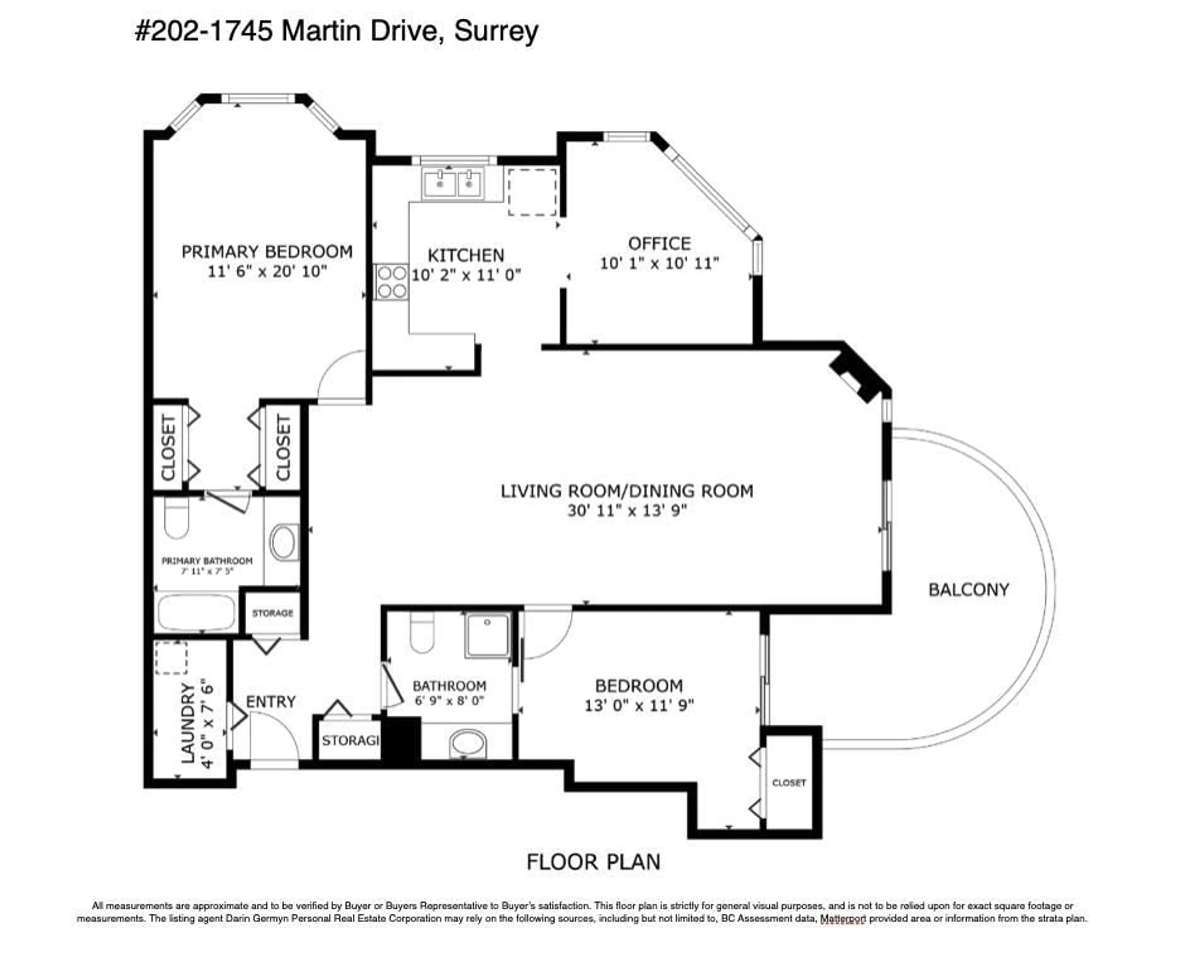 Floor plan for 202 - 1745 MARTIN DRIVE, Surrey British Columbia V4A9T5
