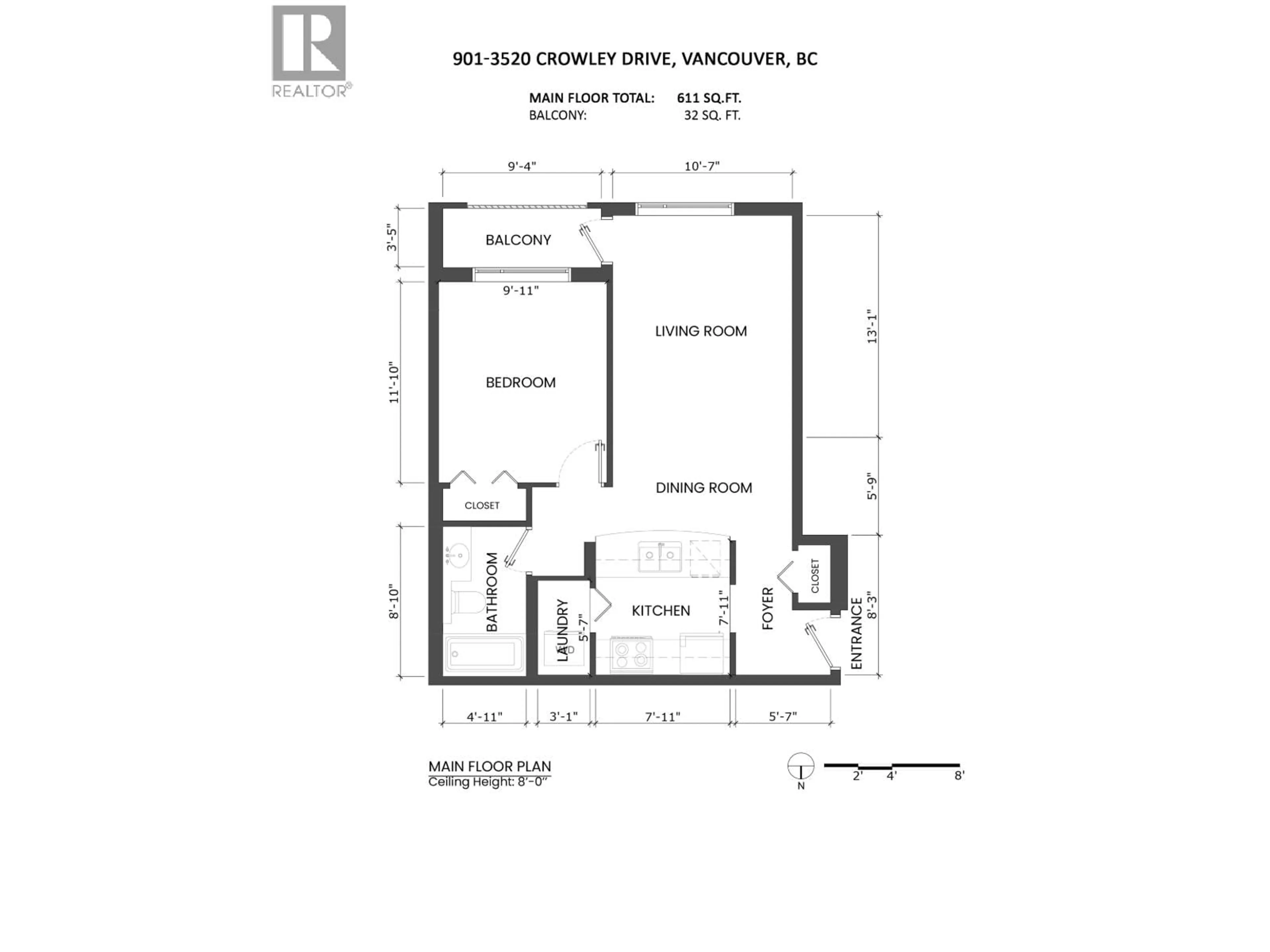 Floor plan for 901 - 3520 CROWLEY DRIVE, Vancouver British Columbia V5R6G9