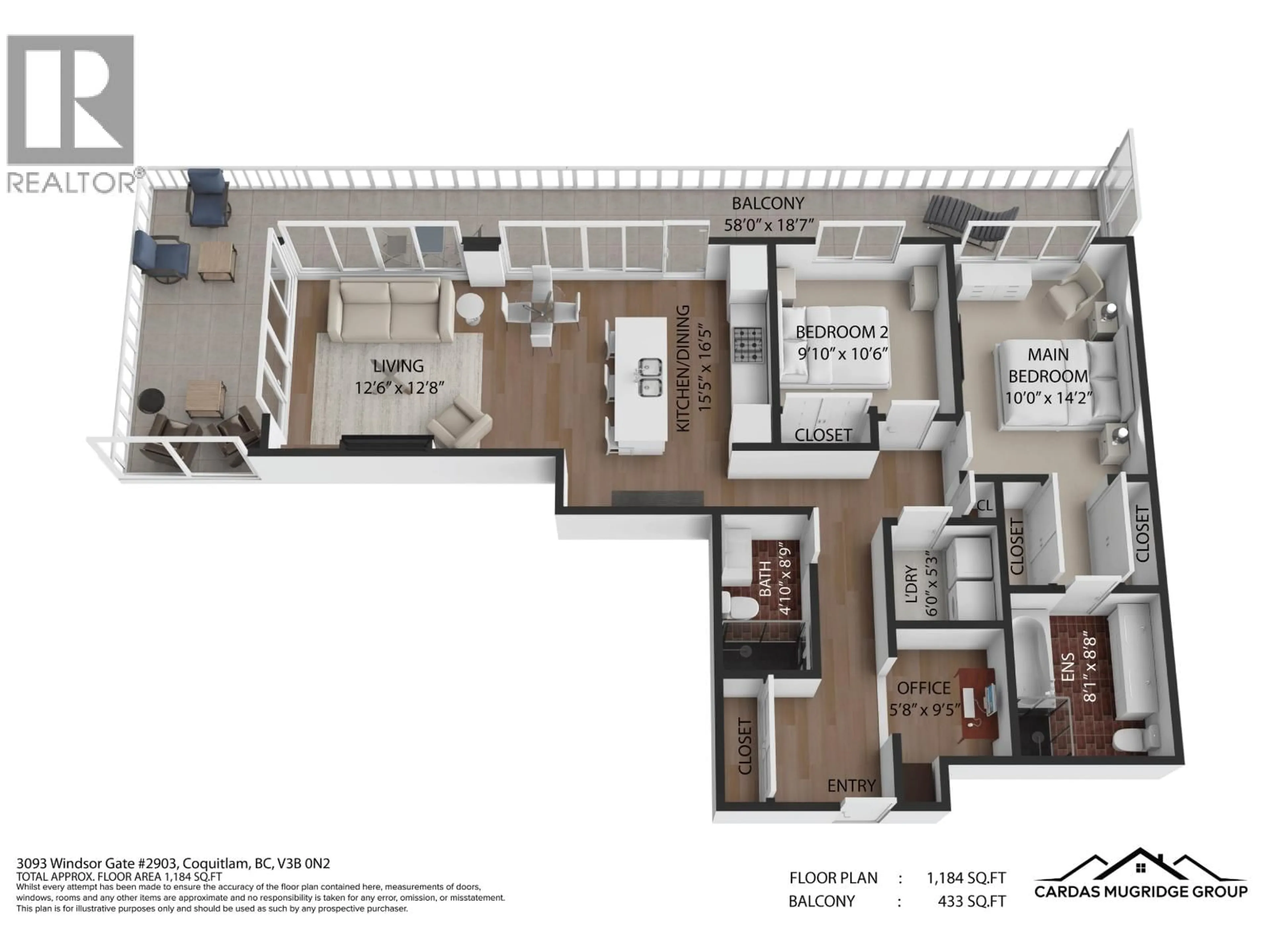 Floor plan for 2903 - 3093 WINDSOR GATE, Coquitlam British Columbia V3B0N2