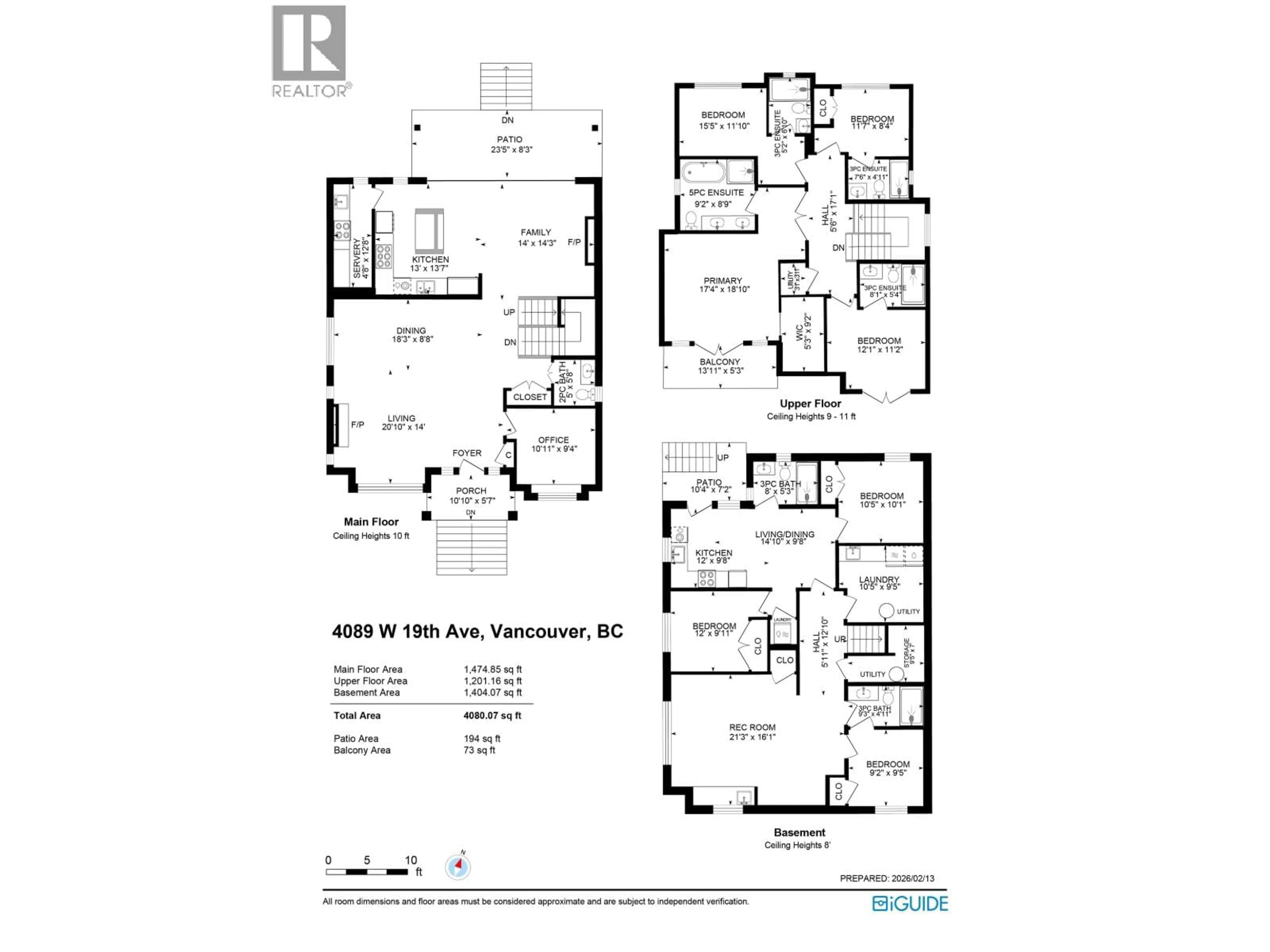 Floor plan for 4089 19TH AVENUE, Vancouver British Columbia V6S1E2