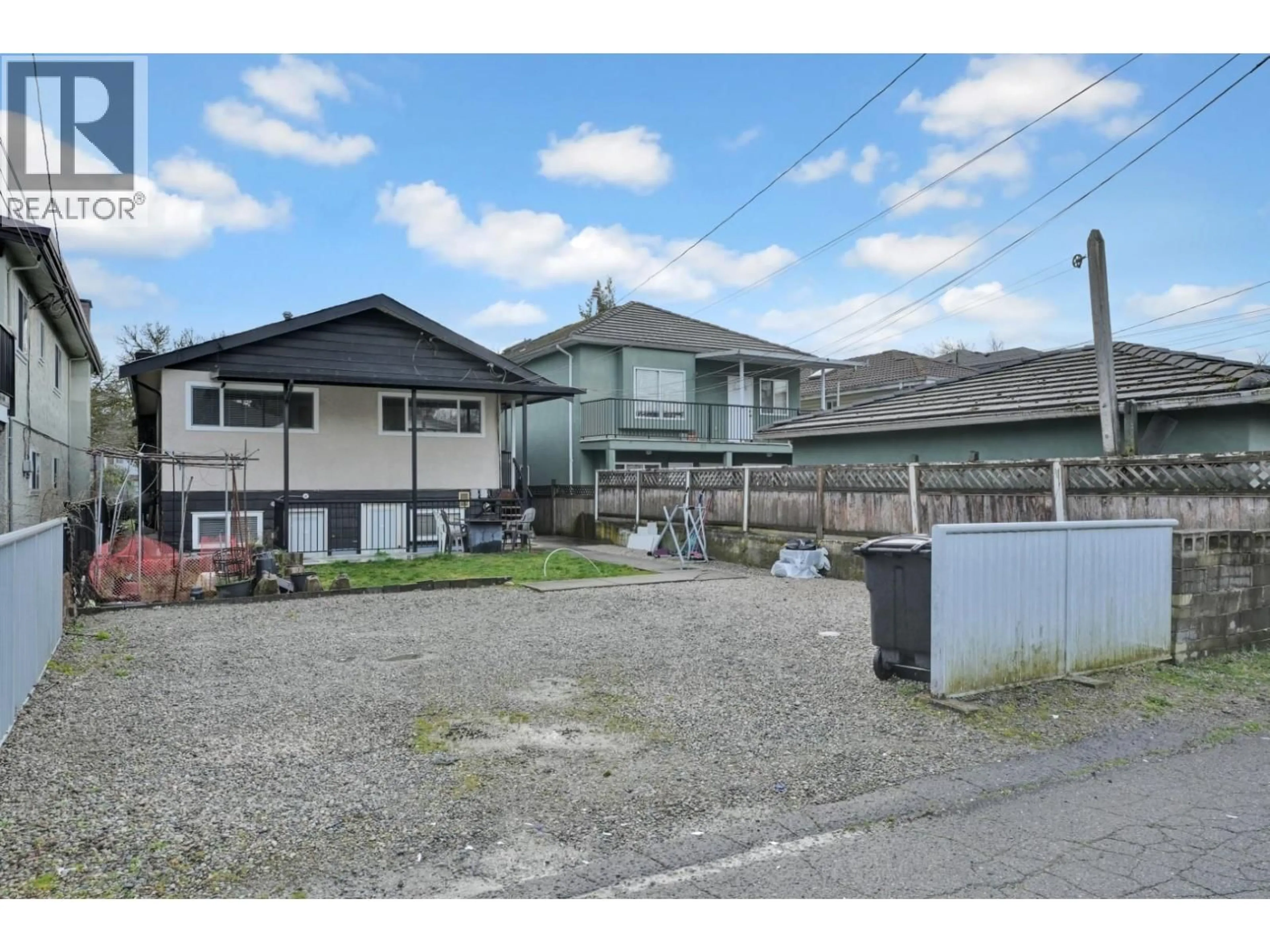 A pic from outside/outdoor area/front of a property/back of a property/a pic from drone, street for 6805 SHERBROOKE STREET, Vancouver British Columbia V5X4C9