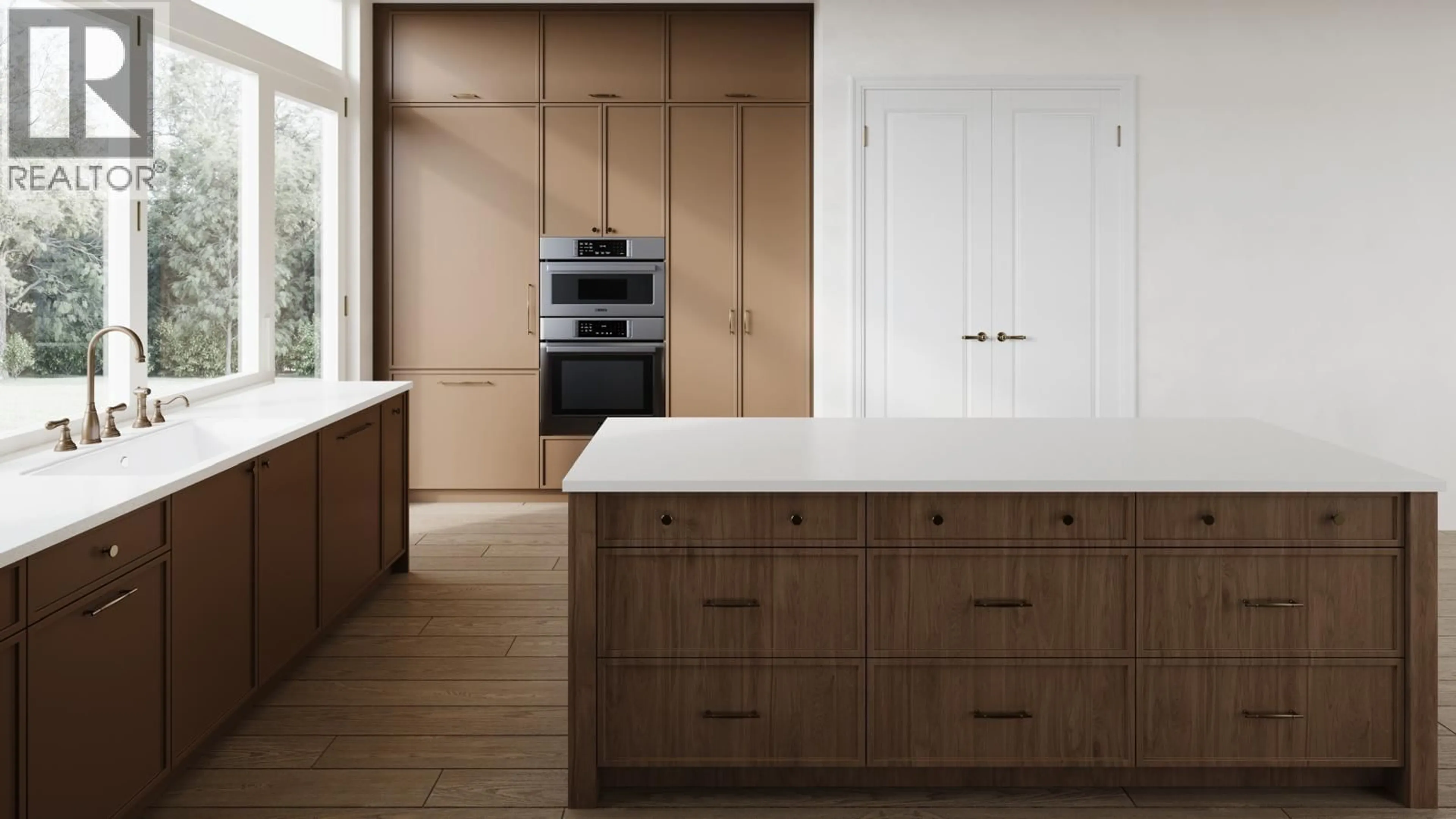 Contemporary kitchen, wood/laminate floor for 1 - 98 37TH AVENUE, Vancouver British Columbia V5Y2N1