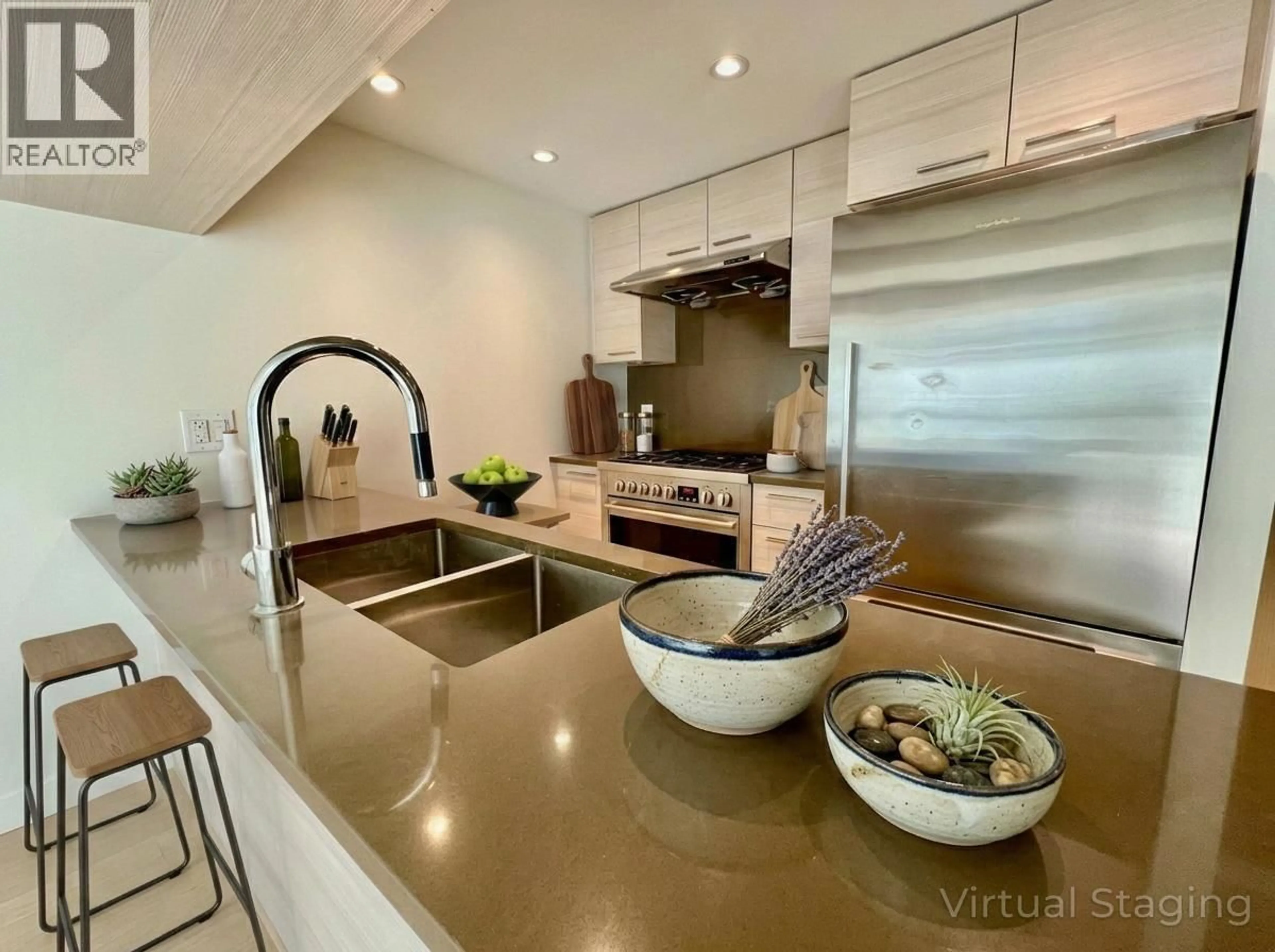 Contemporary kitchen, ceramic/tile floor for 813 - 6188 NO. 3 ROAD, Richmond British Columbia V6Y0J3