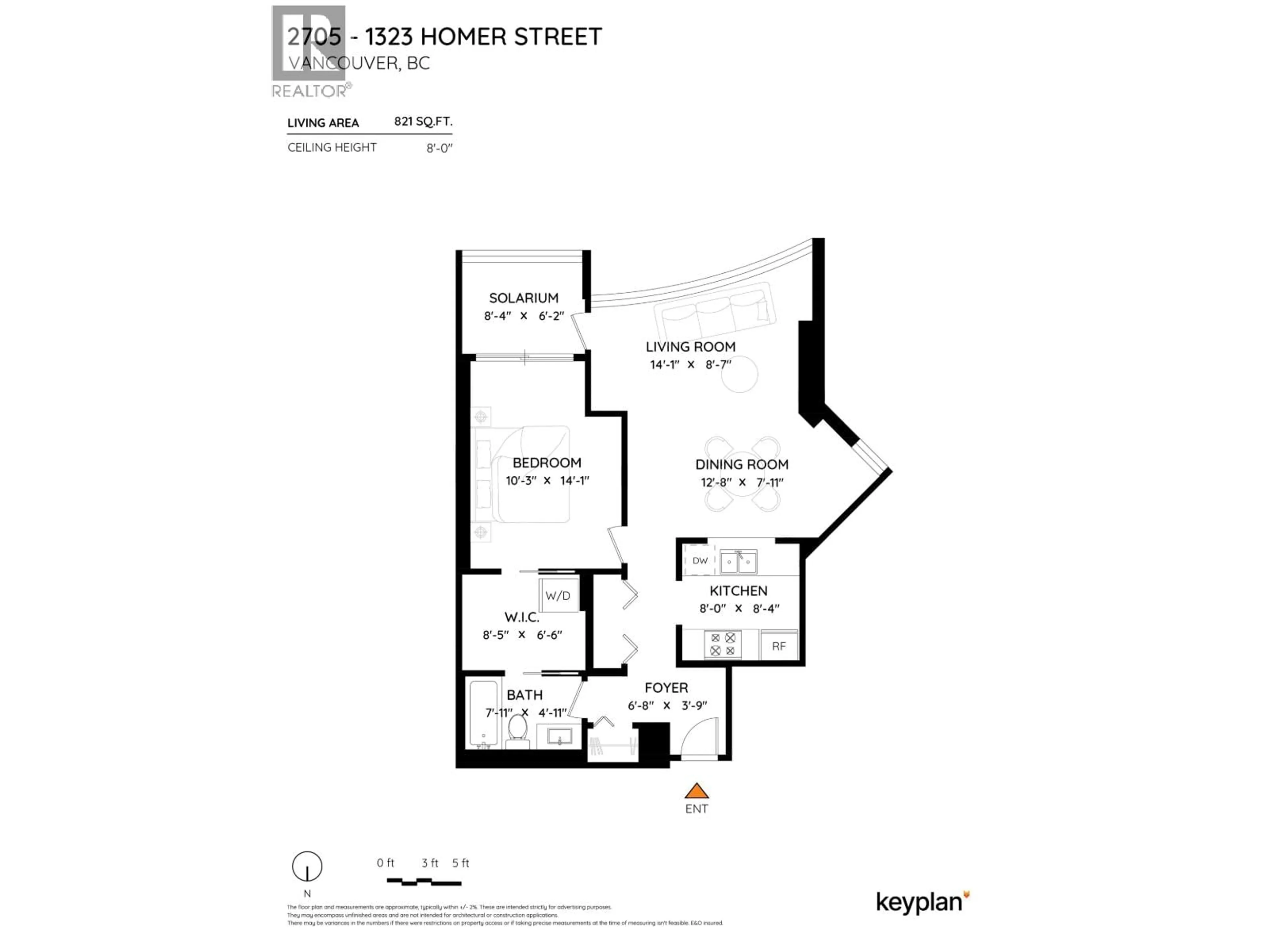 Floor plan for 2705 - 1323 HOMER STREET, Vancouver British Columbia V6B5T1