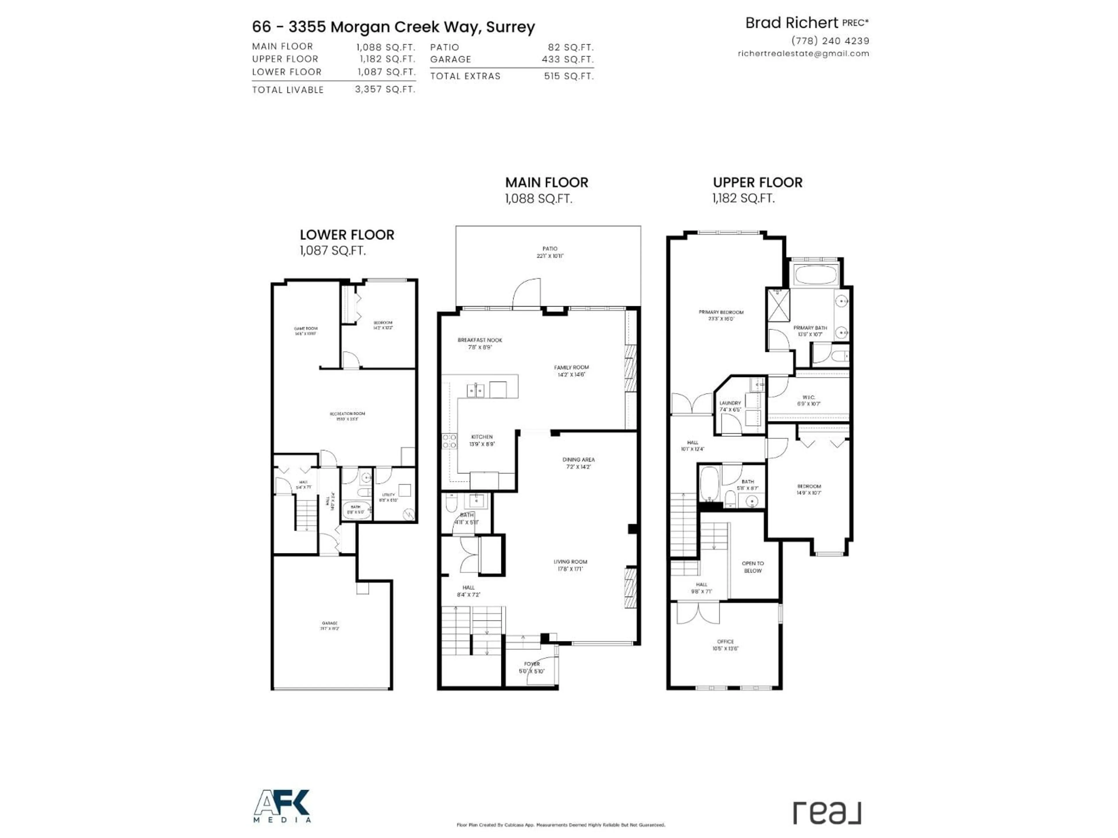 Floor plan for 66 - 3355 MORGAN CREEK WAY, Surrey British Columbia V3Z0J9