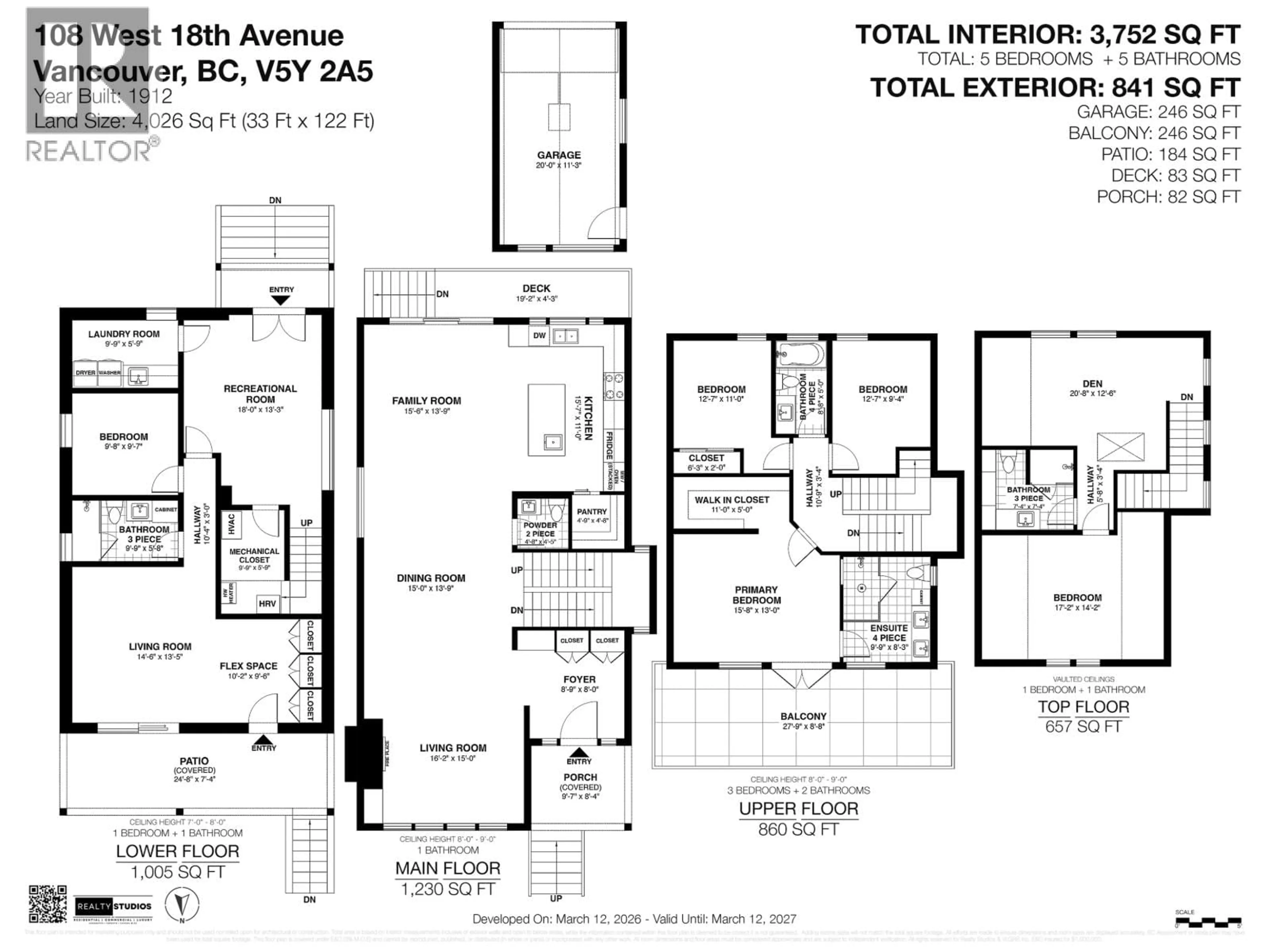 Floor plan for 108 18TH AVENUE, Vancouver British Columbia V5Y2A5