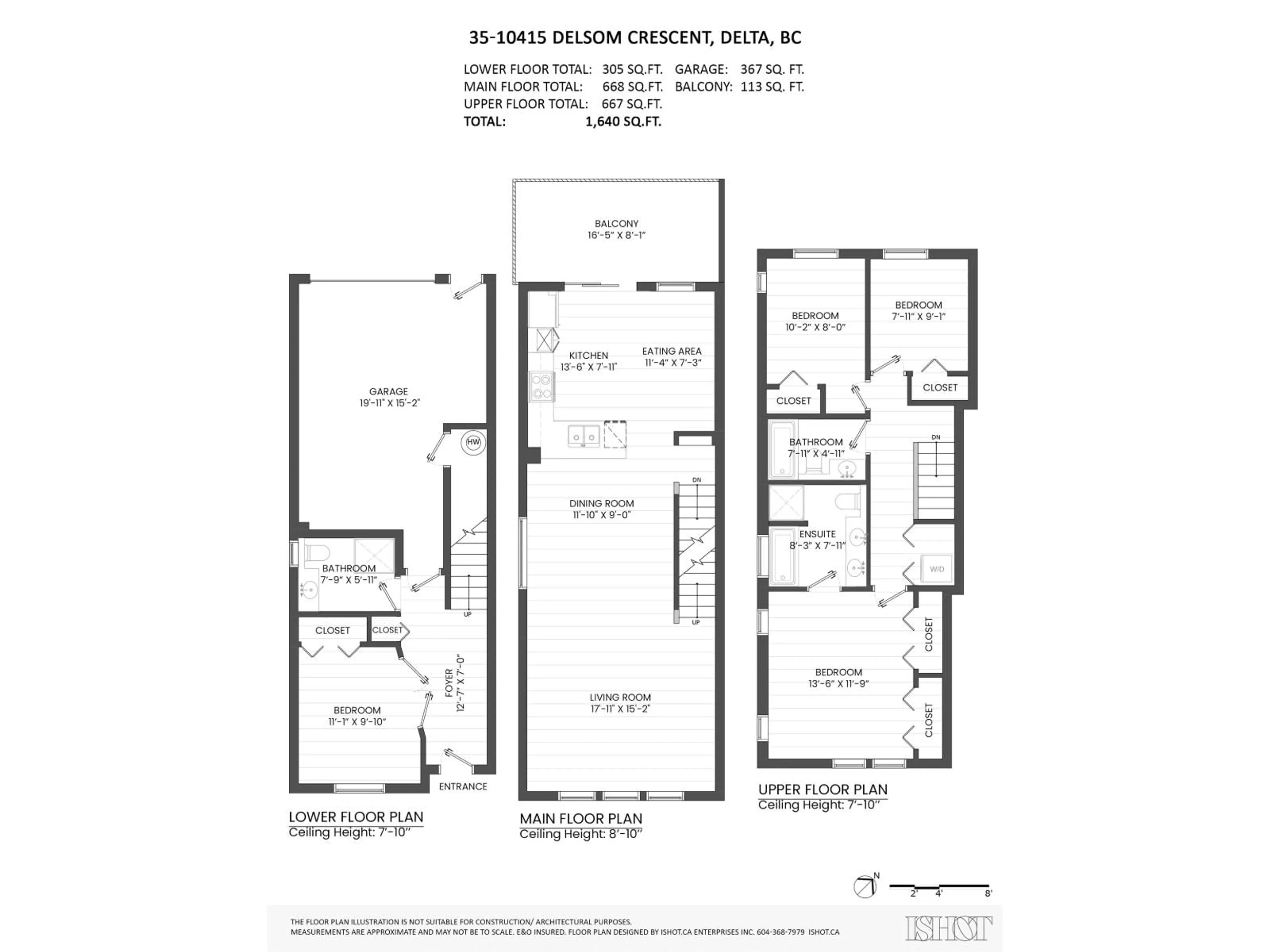 Floor plan for 35 - 10415 DELSOM CRESCENT, Delta British Columbia V4C0B1