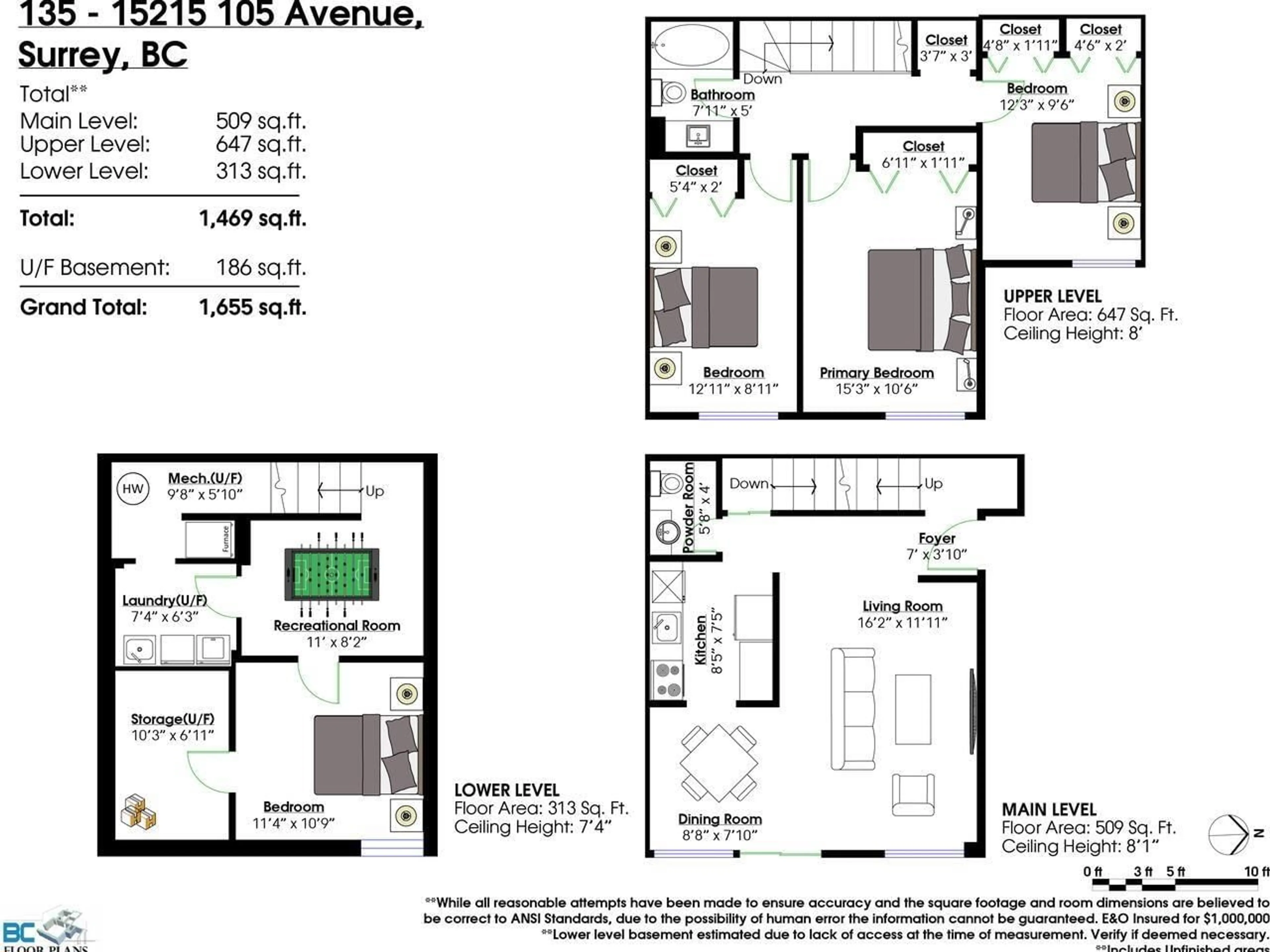 Floor plan for 135 - 15215 105 AVENUE, Surrey British Columbia V3R1R9