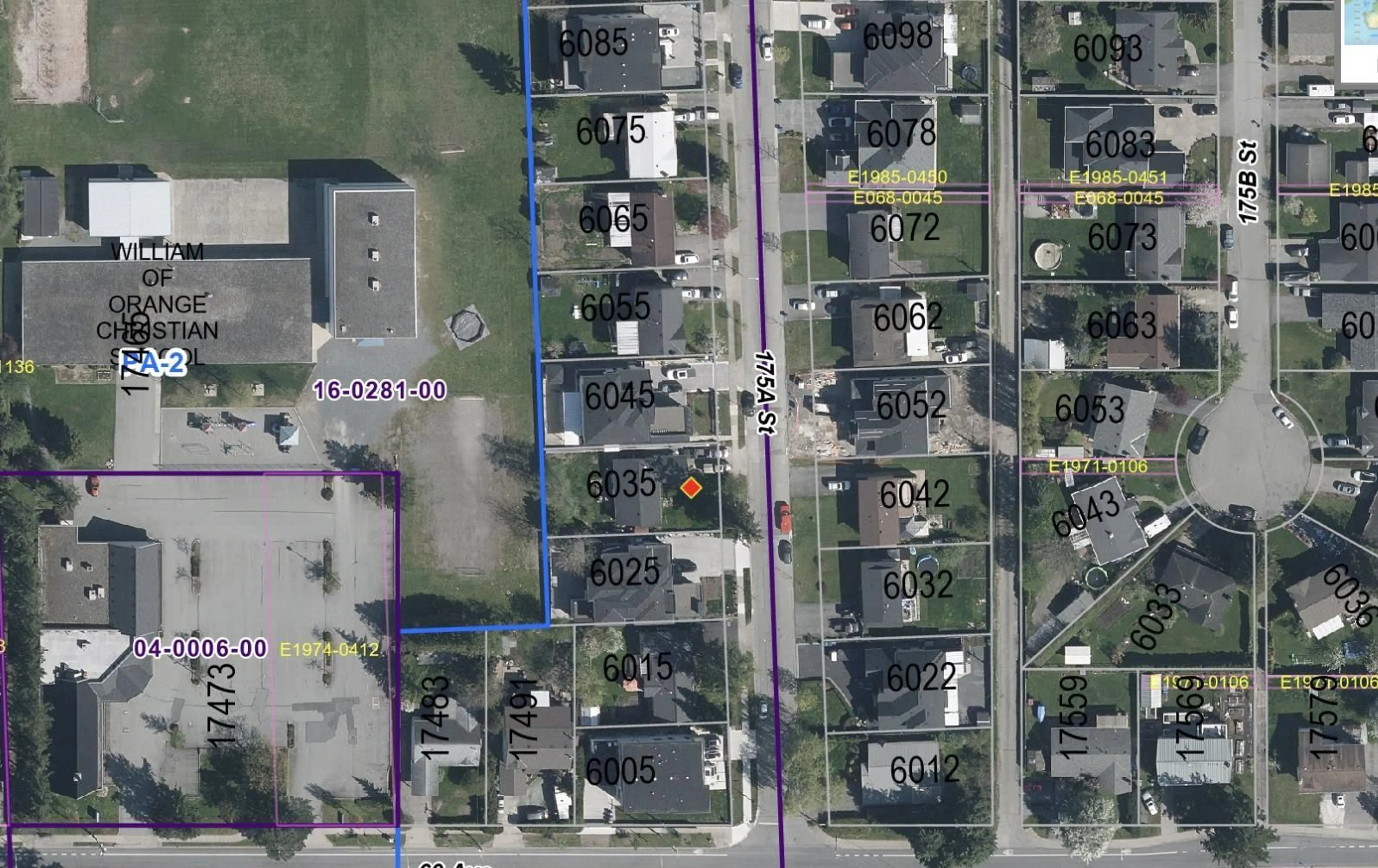 A pic from outside/outdoor area/front of a property/back of a property/a pic from drone, street for 6035 175A STREET, Surrey British Columbia V3S5E9