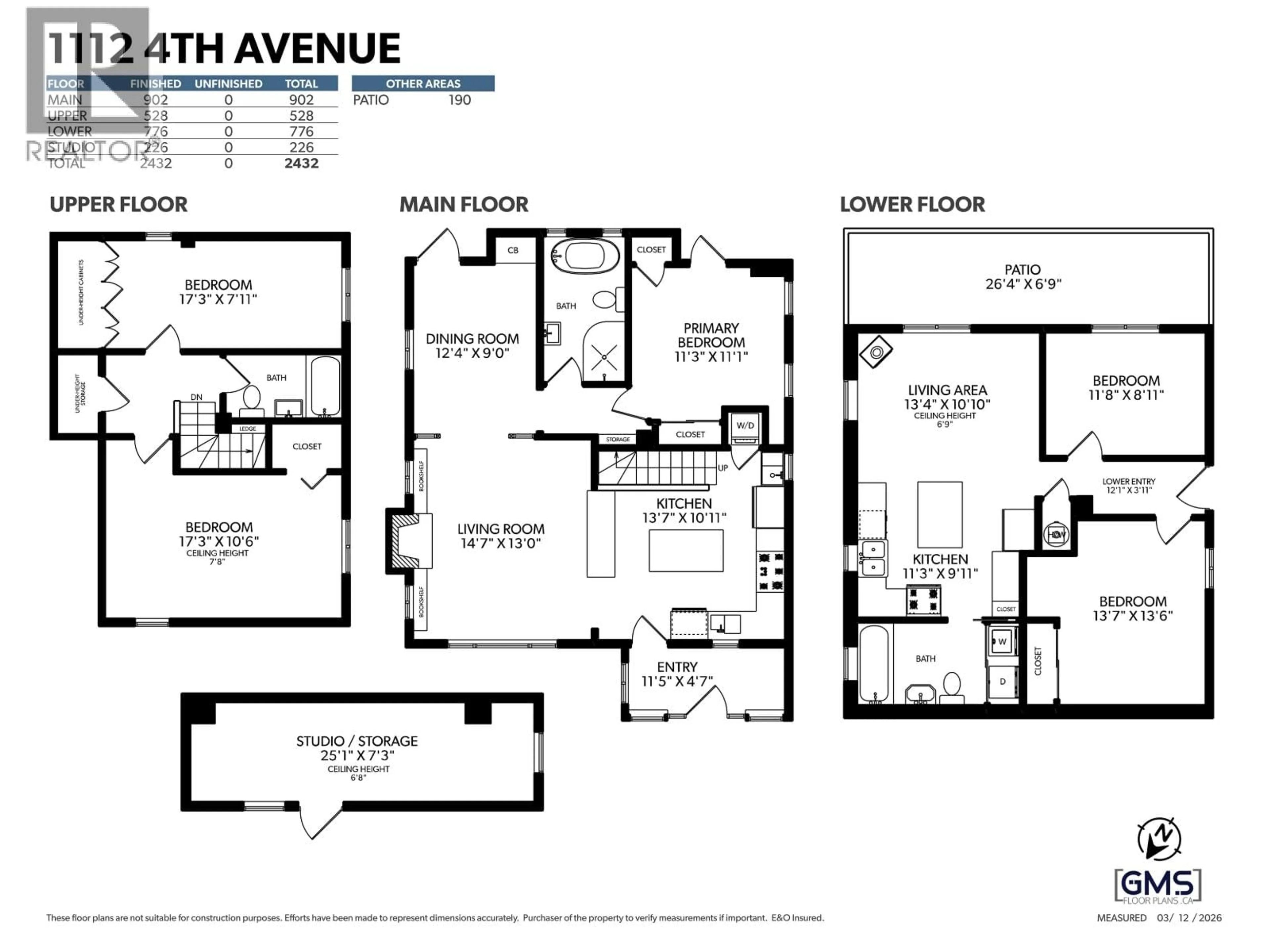 Floor plan for 1112 FOURTH AVENUE, New Westminster British Columbia V3M1T5