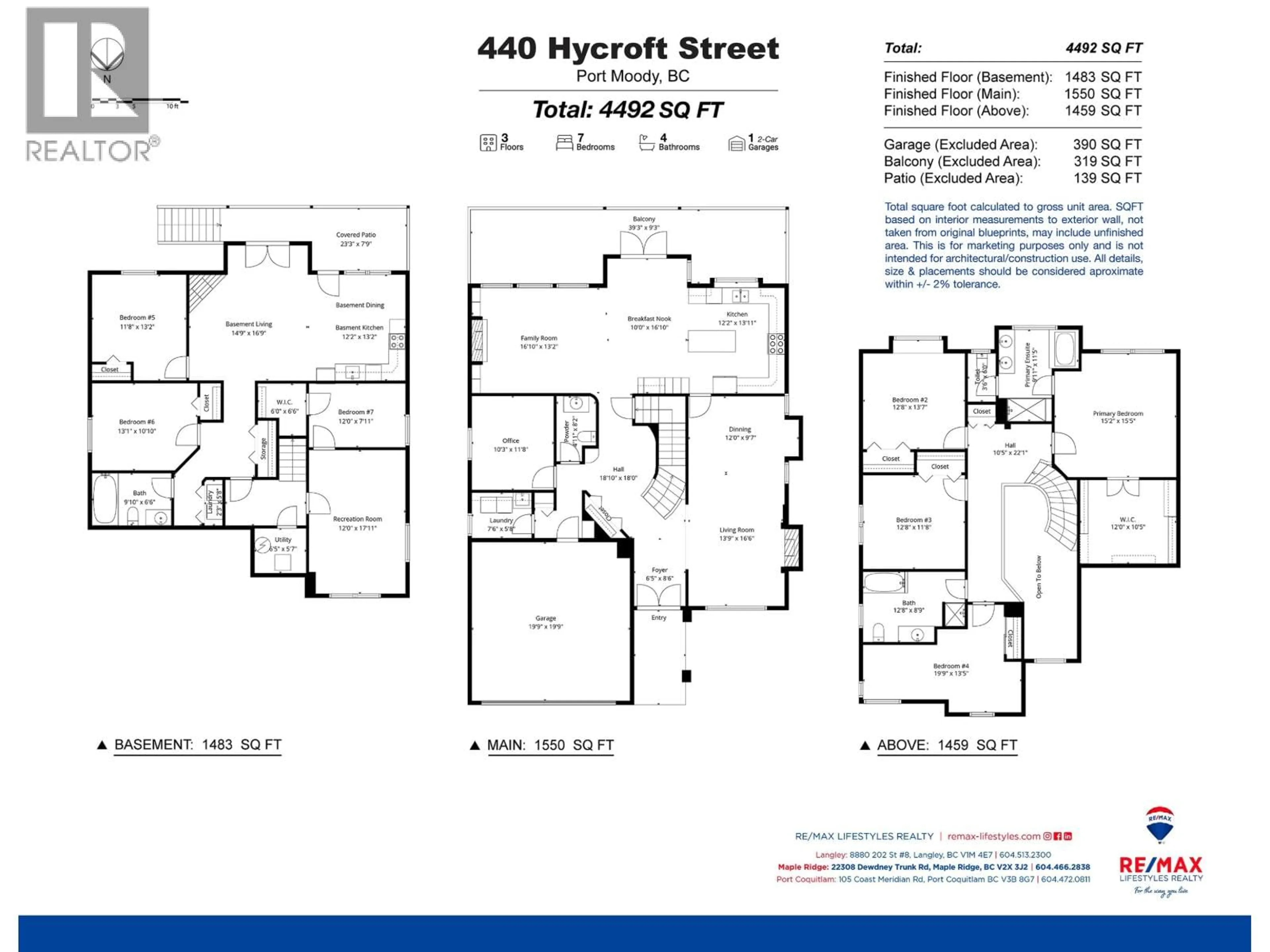Floor plan for 440 HYCROFT STREET, Port Moody British Columbia V3H5M7