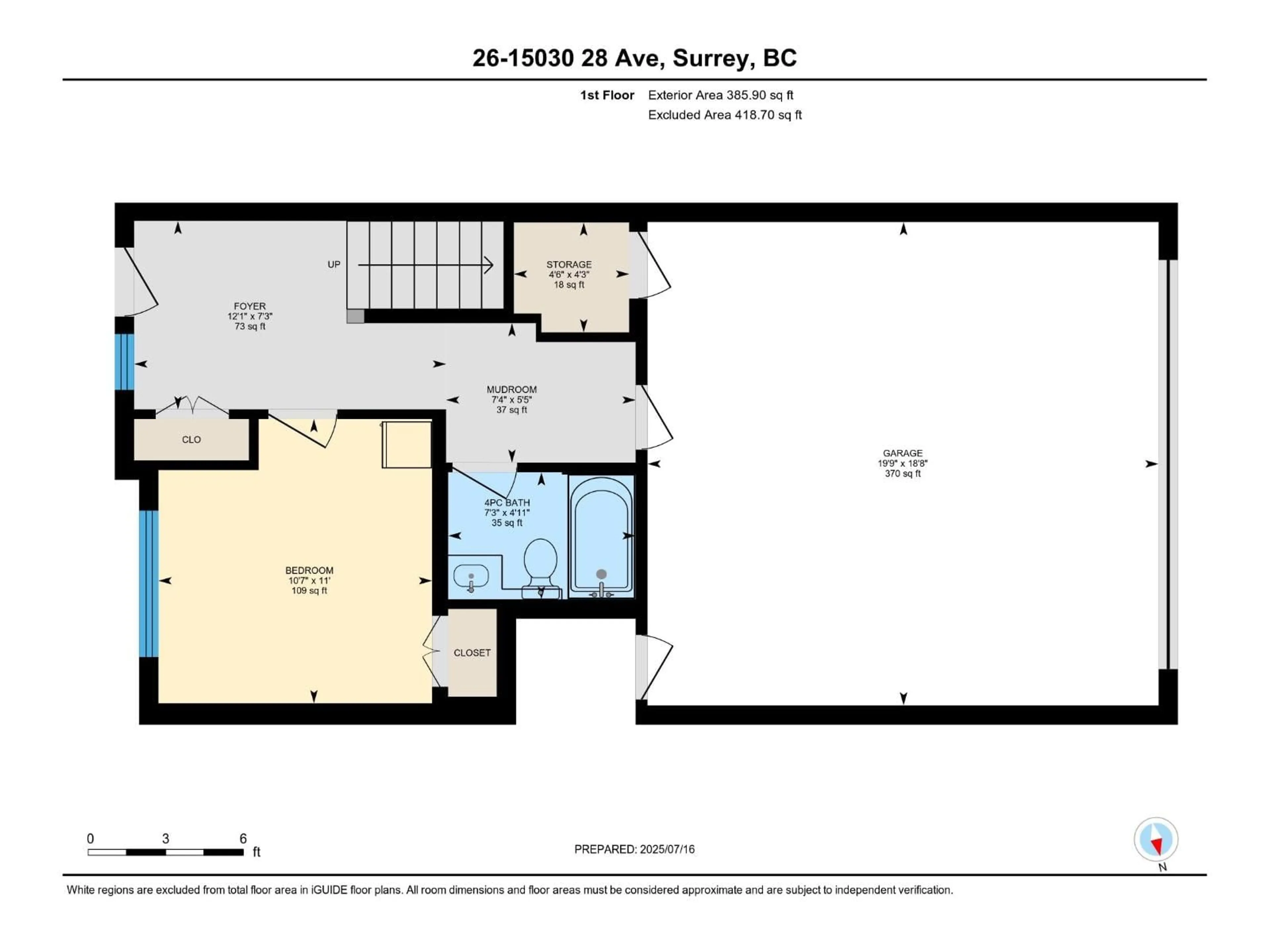 Floor plan for 26 - 15030 28 AVENUE, Surrey British Columbia V4P0H3