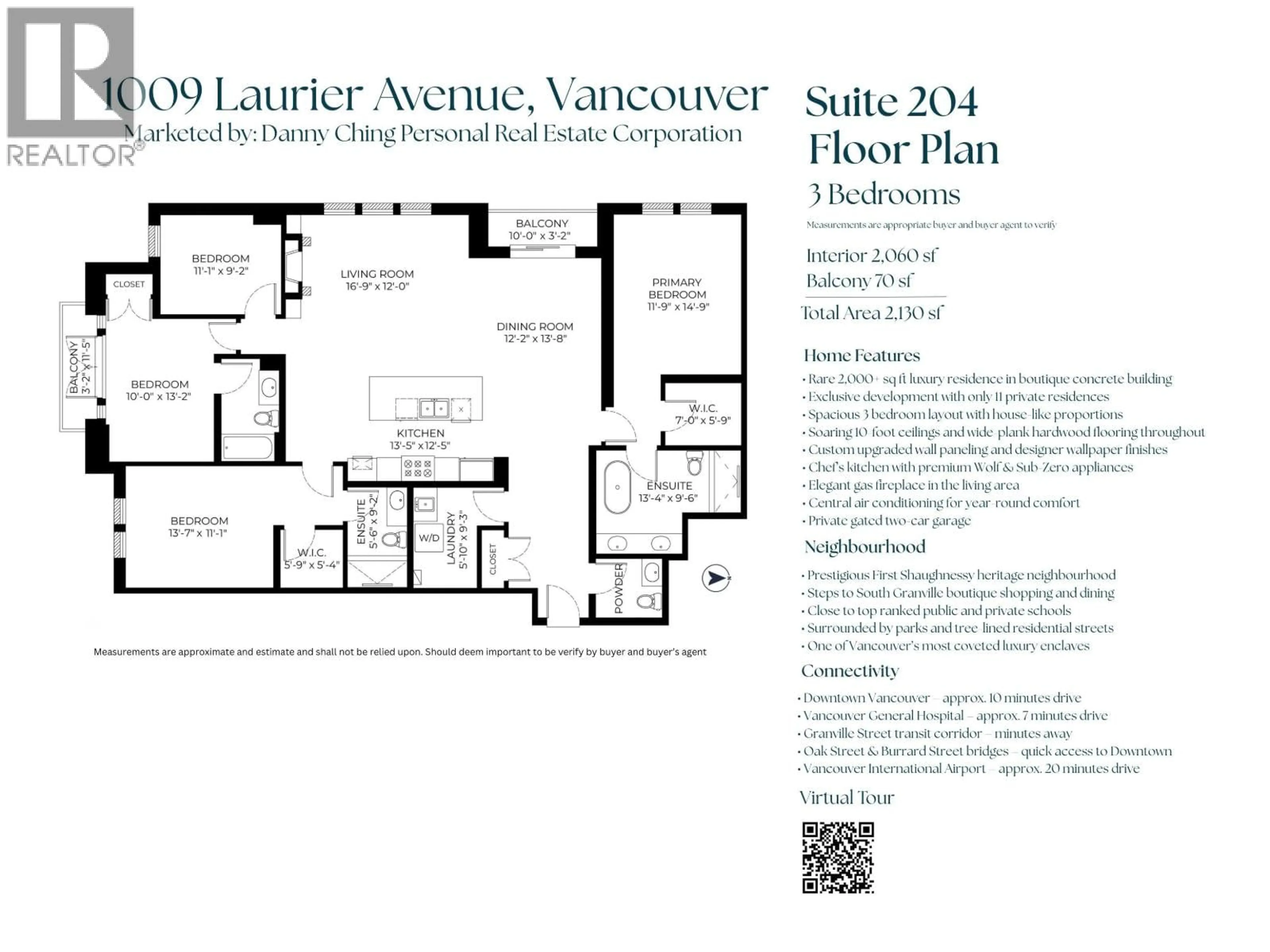 Floor plan for 204 - 1009 LAURIER AVENUE, Vancouver British Columbia V6H1Y2