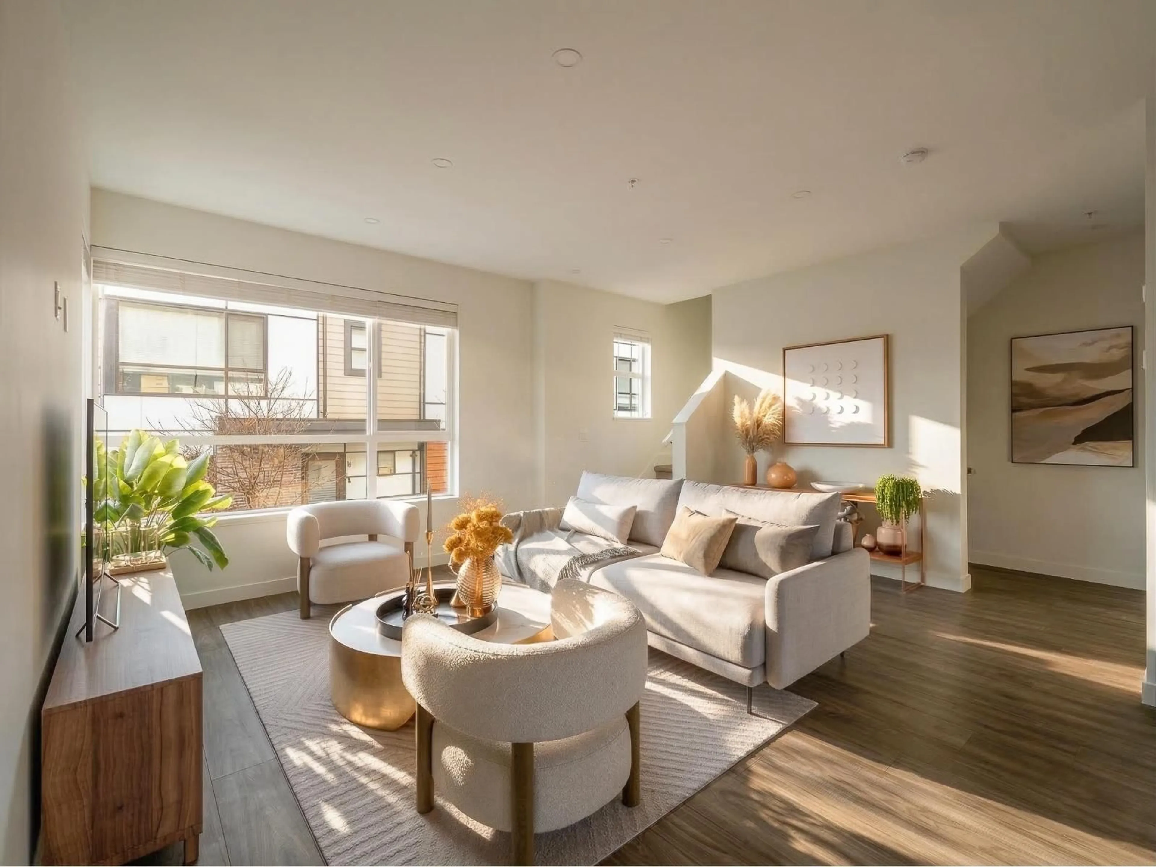 Living room with furniture, wood/laminate floor for 38 - 20150 81 AVENUE, Langley British Columbia V2Y3L8