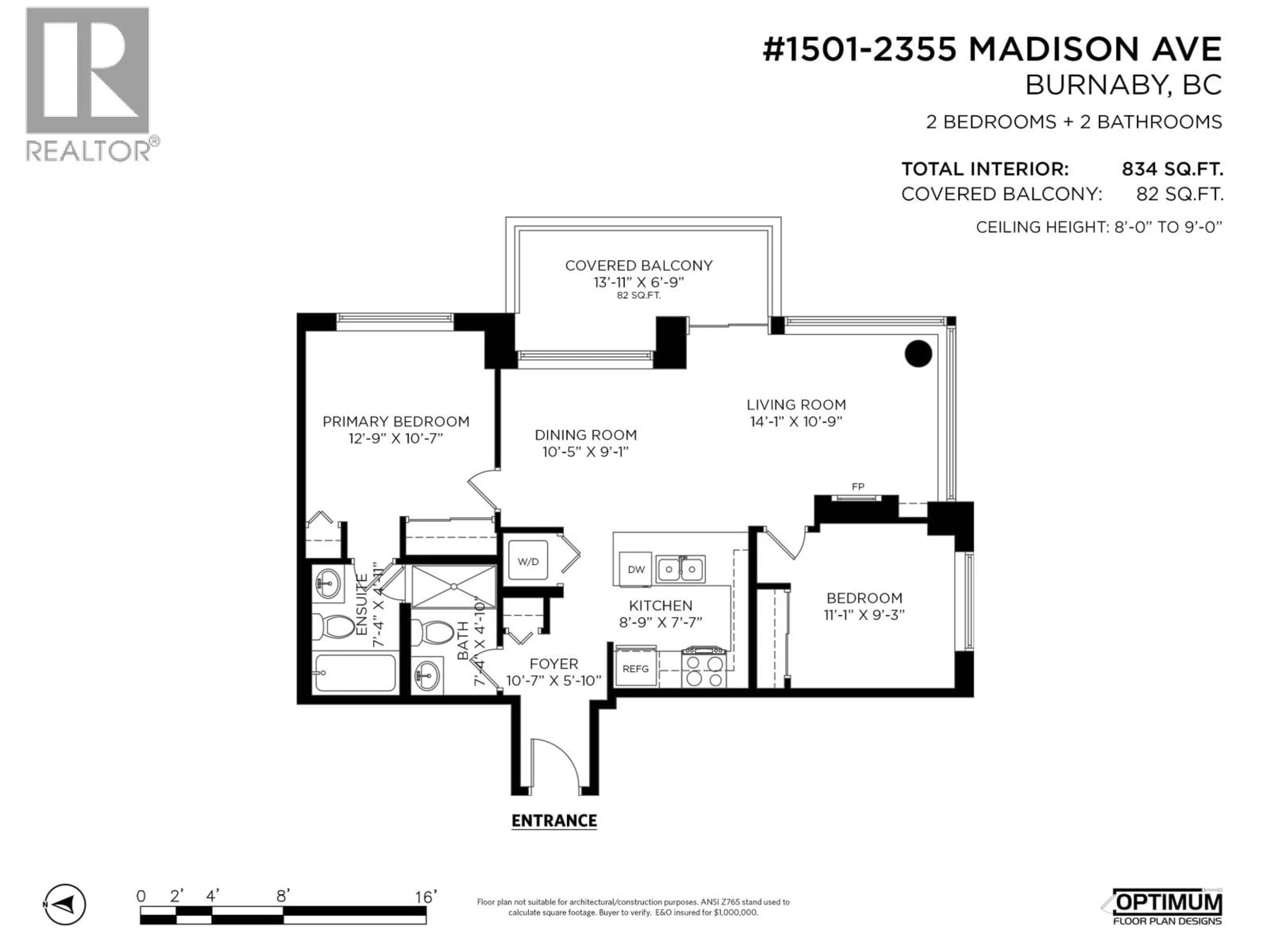 Floor plan for 1701 - 2355 MADISON AVENUE, Burnaby British Columbia V5C0B3