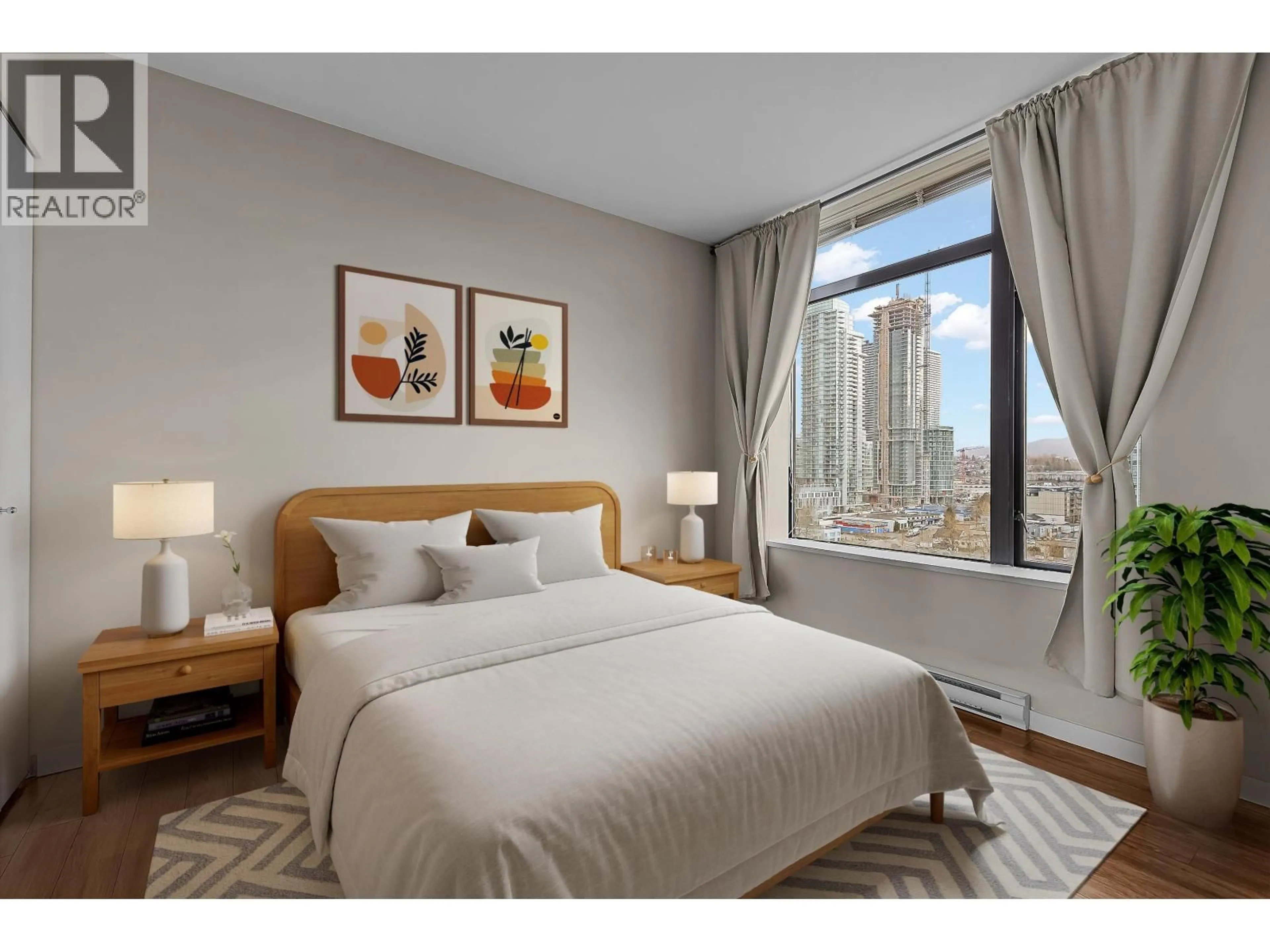 Bedroom with bed, carpet floor for 1701 - 2355 MADISON AVENUE, Burnaby British Columbia V5C0B3