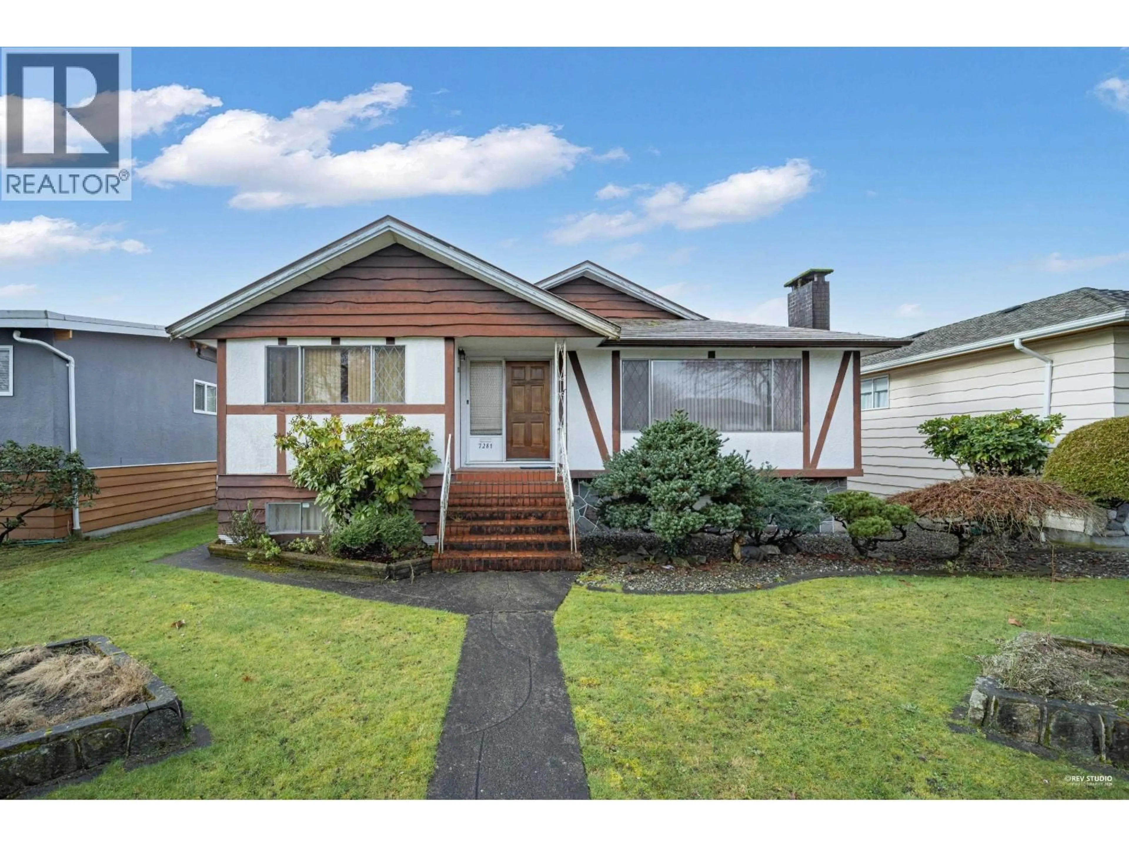 Home with vinyl exterior material, street for 7281 ELMHURST DRIVE, Vancouver British Columbia V5S2X5