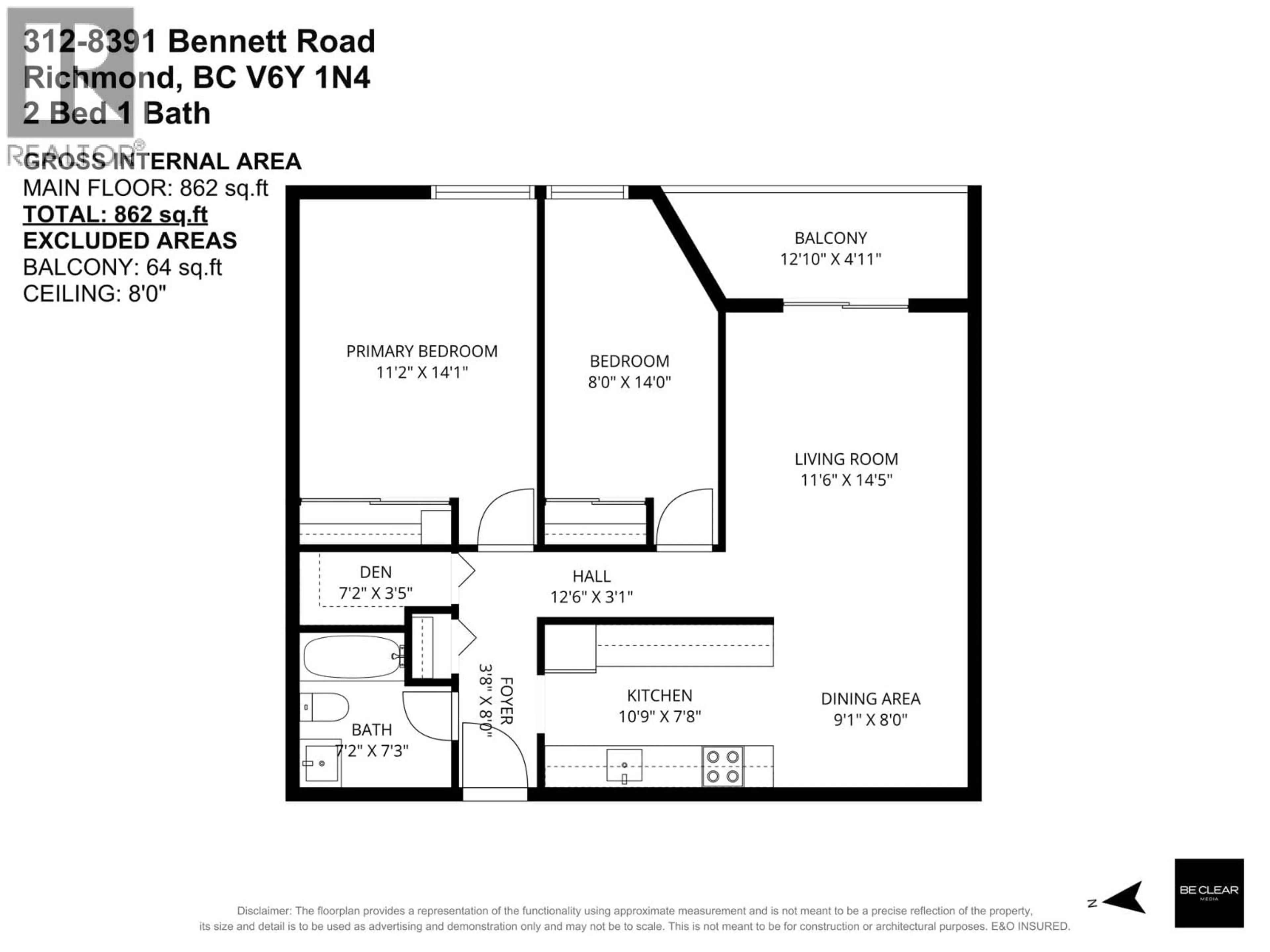 Floor plan for 312 - 8391 BENNETT ROAD, Richmond British Columbia V6Y1N4