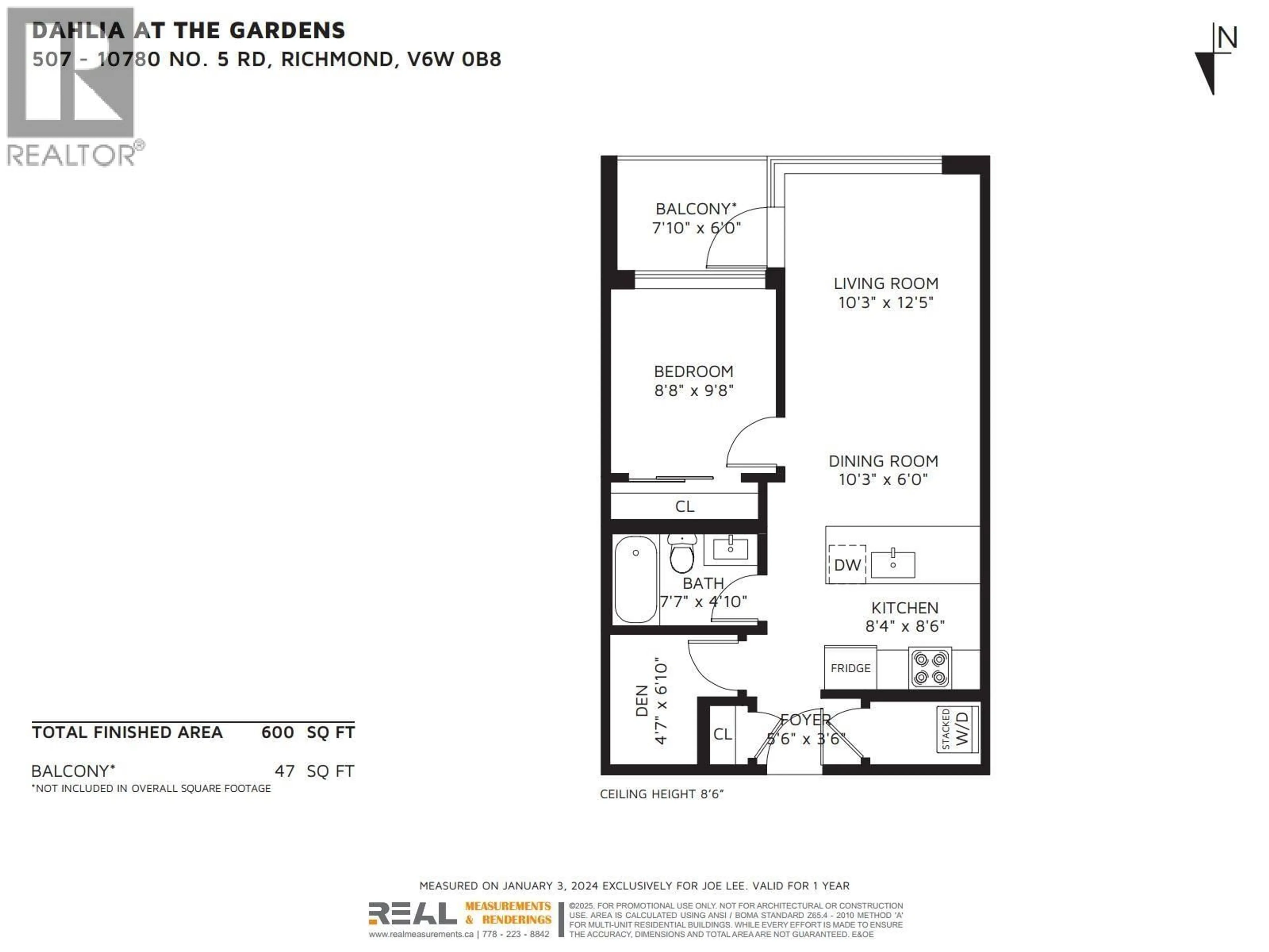 Floor plan for 507 - 10780 NO. 5 ROAD, Richmond British Columbia V6W0B8