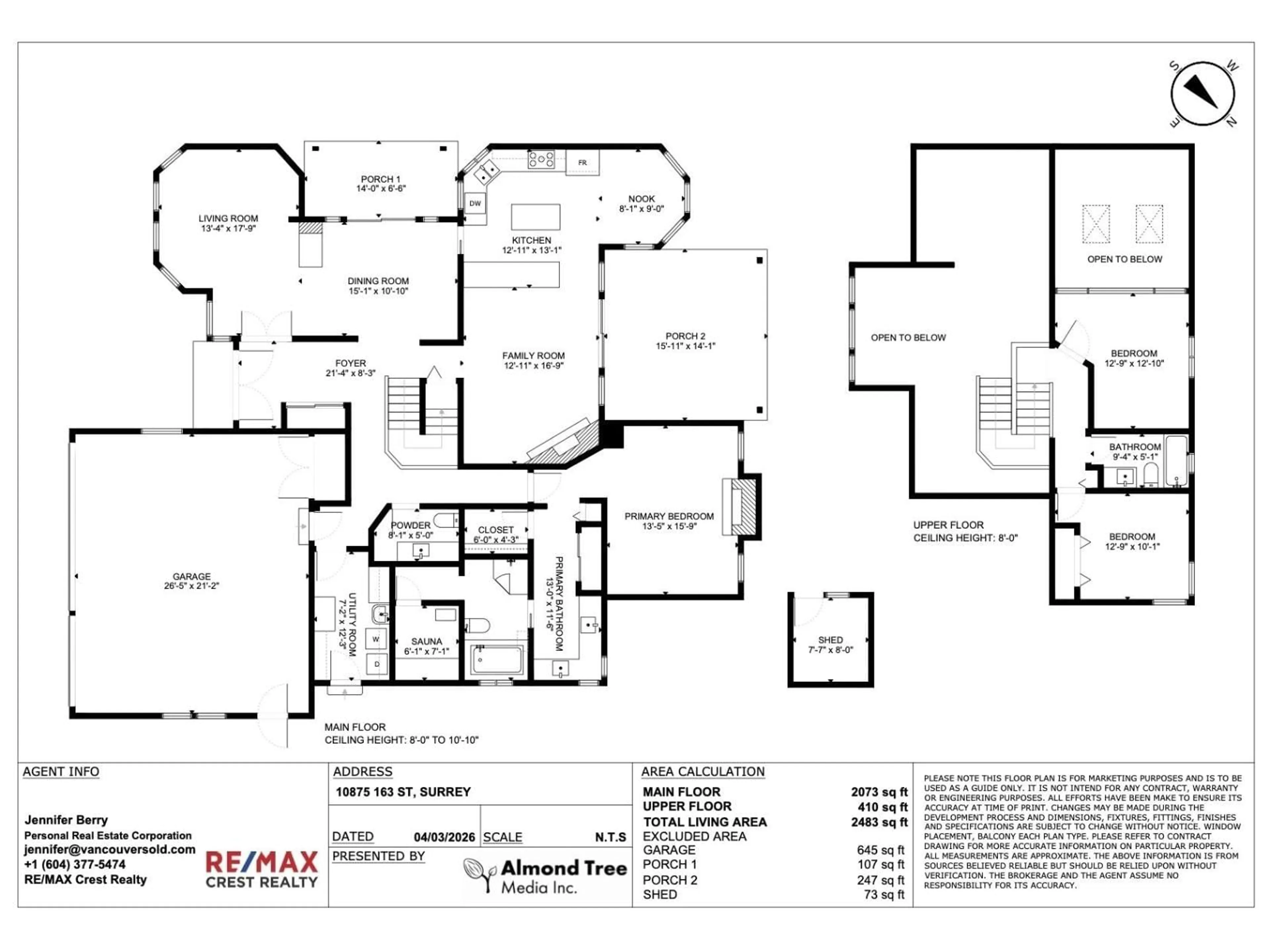 Floor plan for 10875 163 STREET, Surrey British Columbia V4N1N8