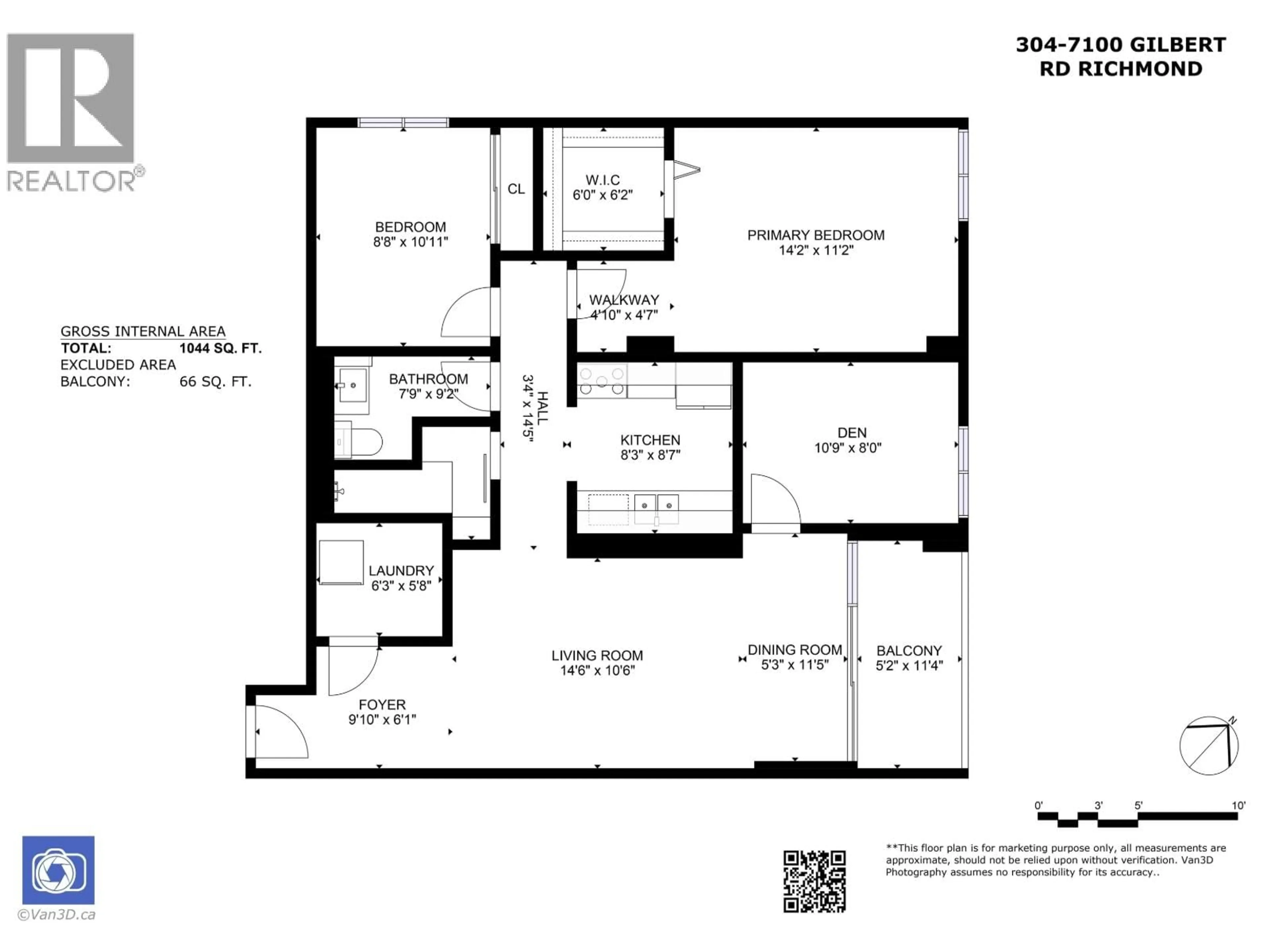 Floor plan for 304 - 7100 GILBERT ROAD, Richmond British Columbia V7C5C3
