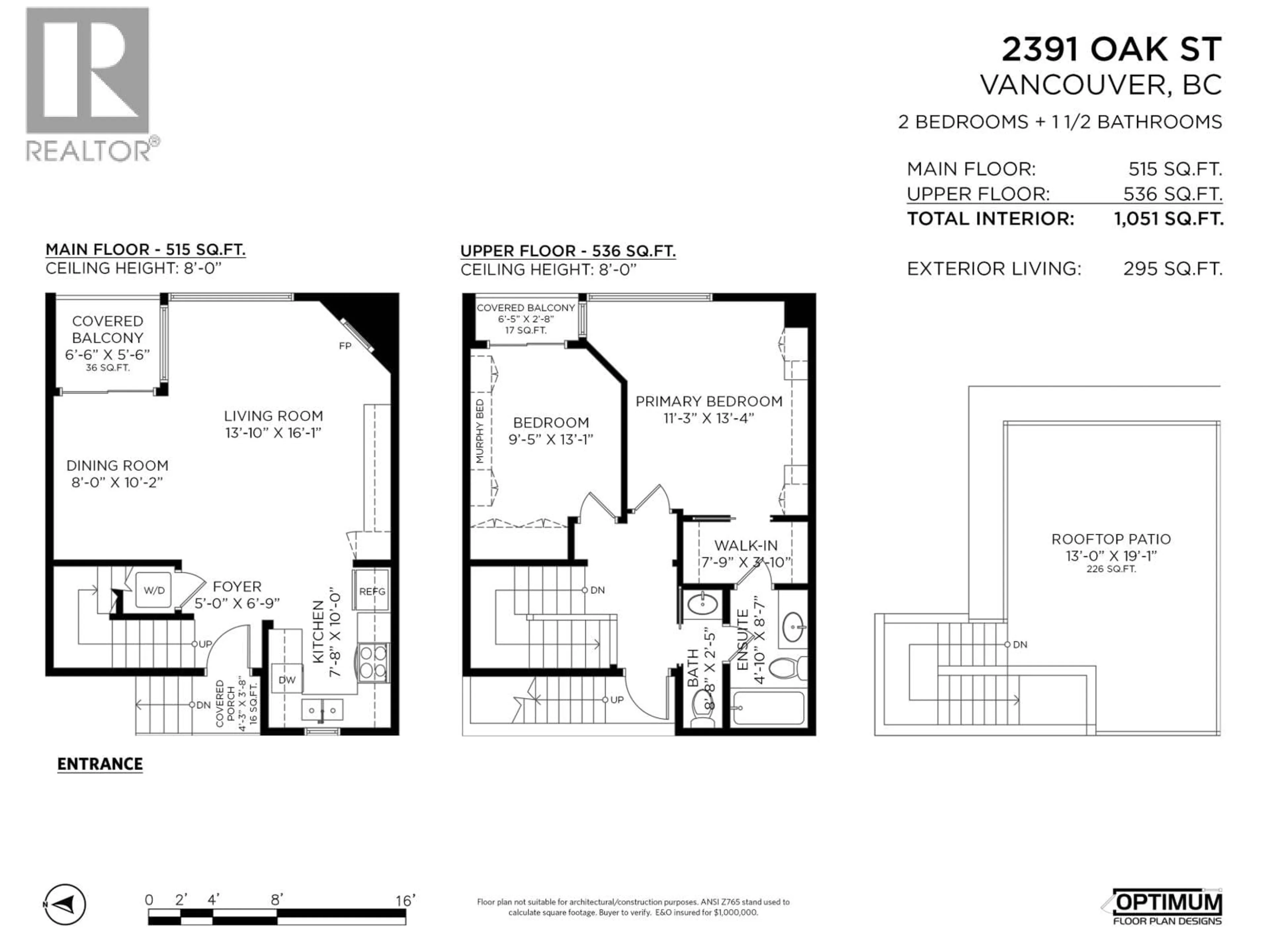 Floor plan for 2391 OAK STREET, Vancouver British Columbia V6H2J8