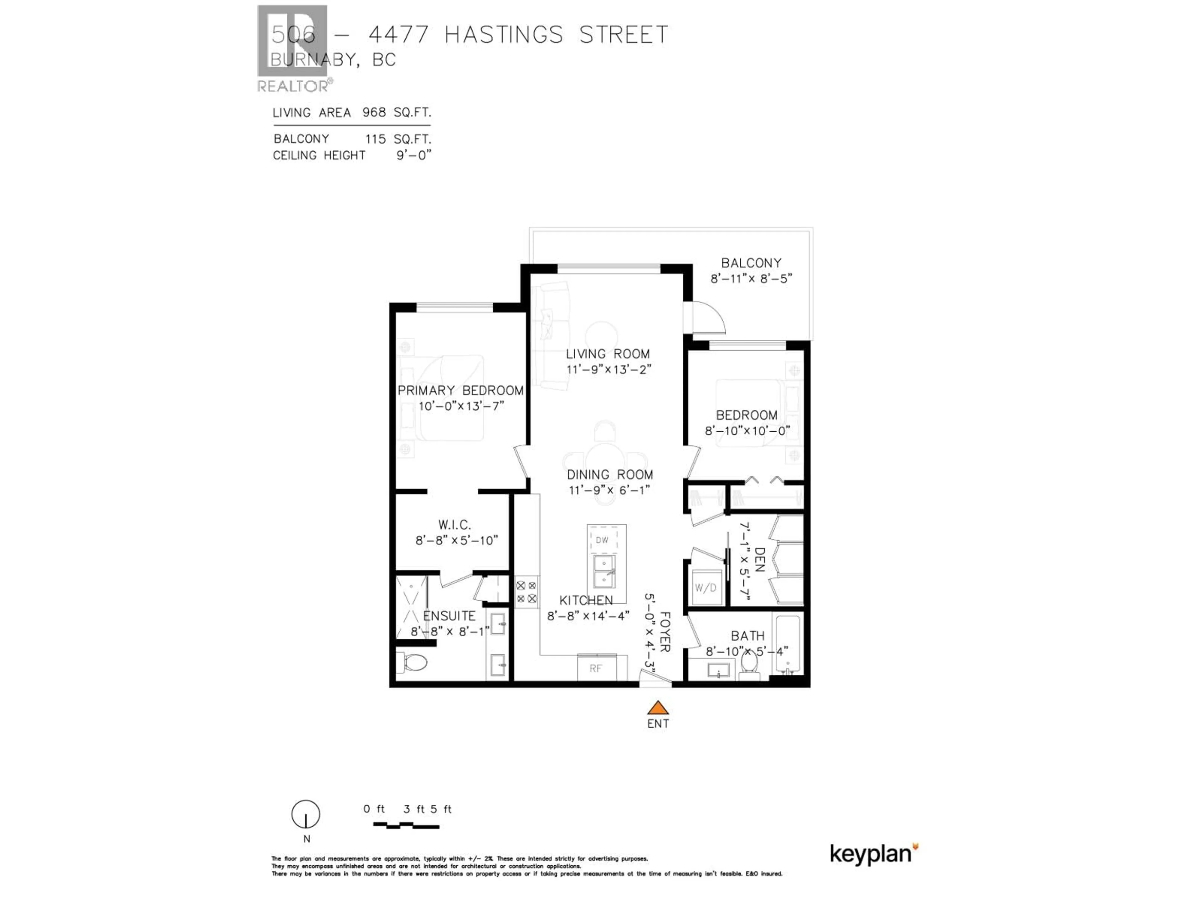 Floor plan for 506 - 4477 HASTINGS STREET, Burnaby British Columbia V5C0L6