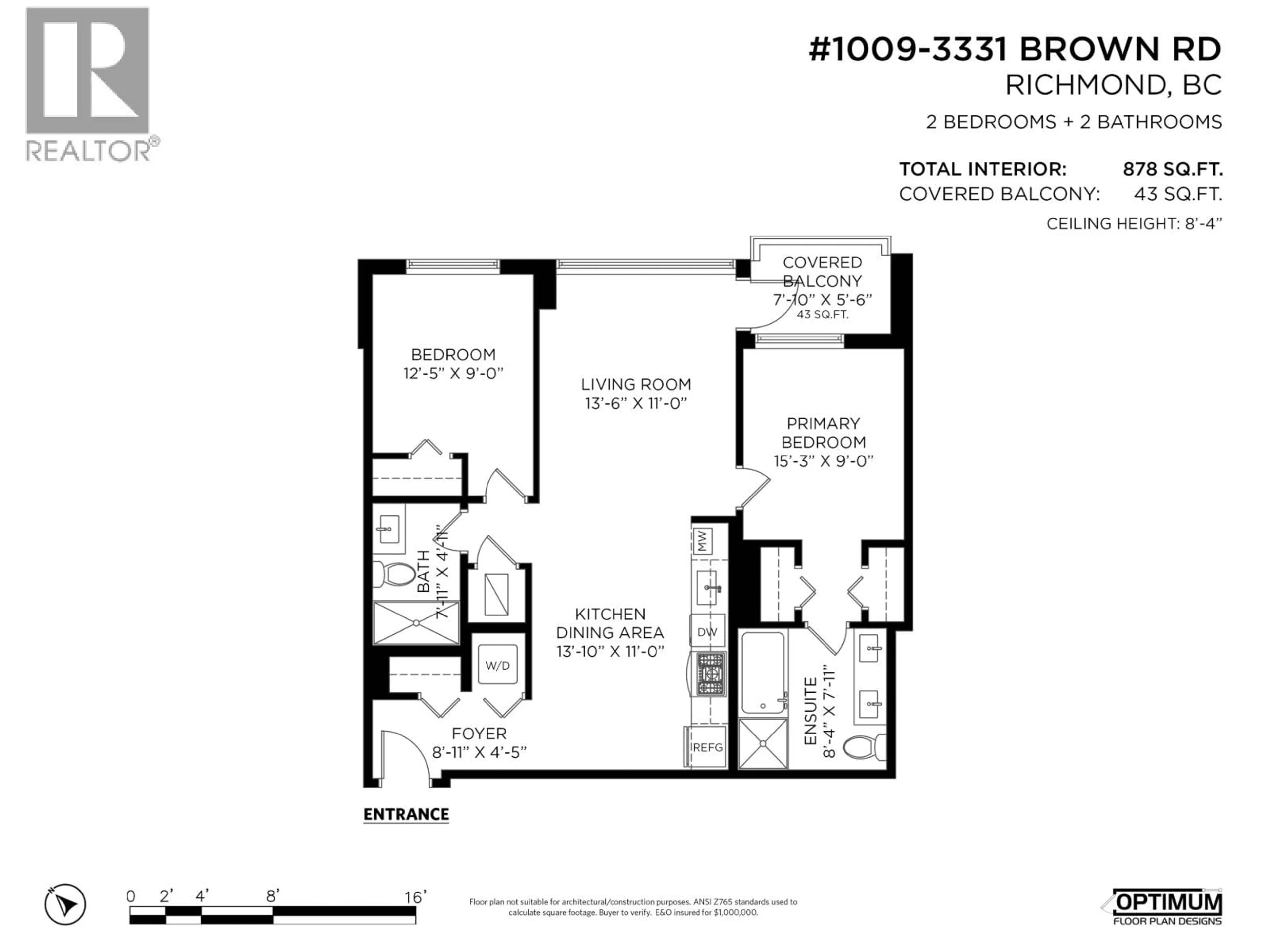 Floor plan for 1009 - 3331 BROWN ROAD, Richmond British Columbia V6X0P5