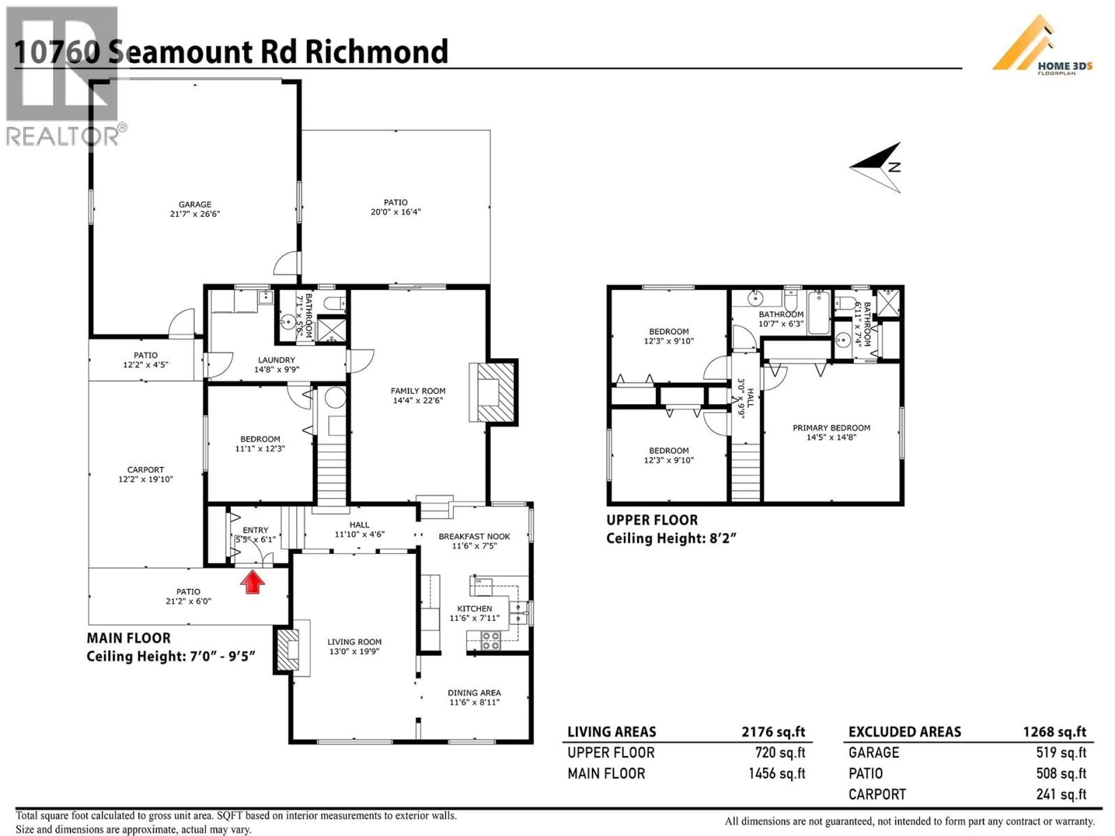 Floor plan for 10760 SEAMOUNT ROAD, Richmond British Columbia V7A4P6