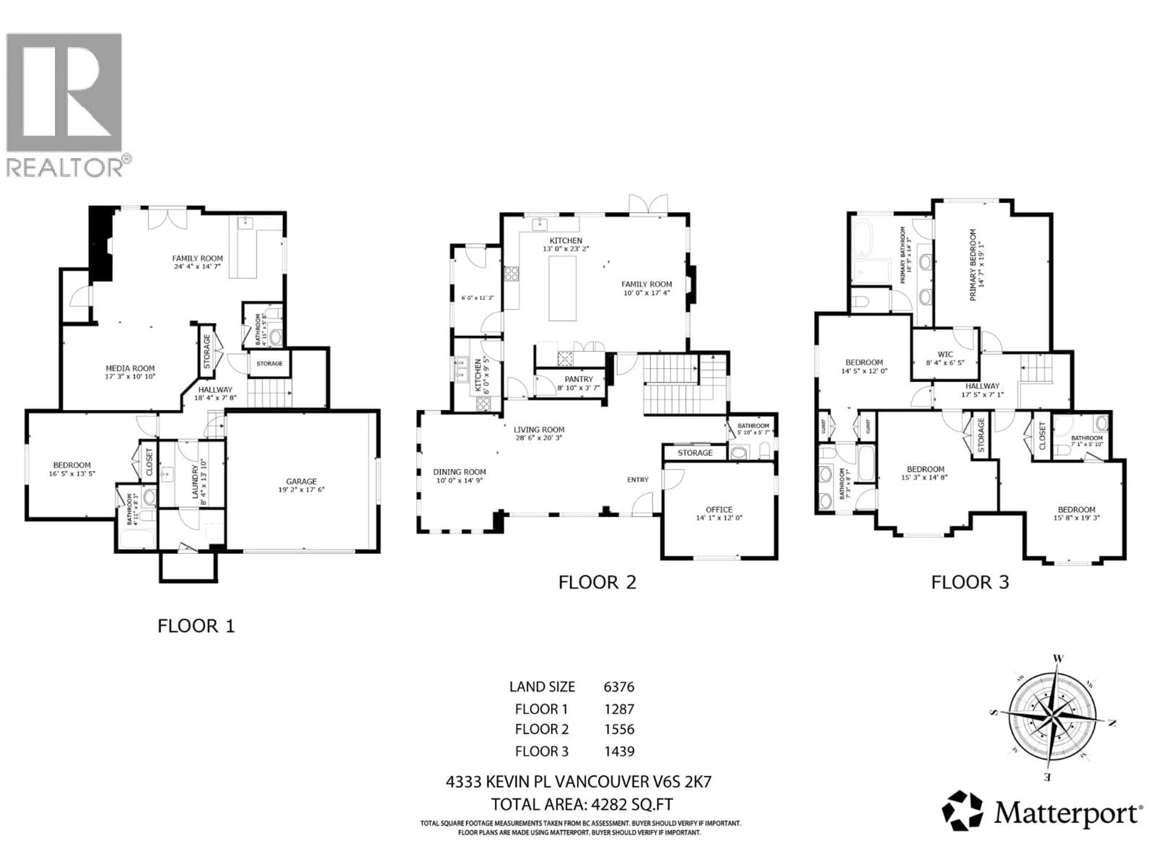Floor plan for 4333 KEVIN PLACE, Vancouver British Columbia V6S2K7