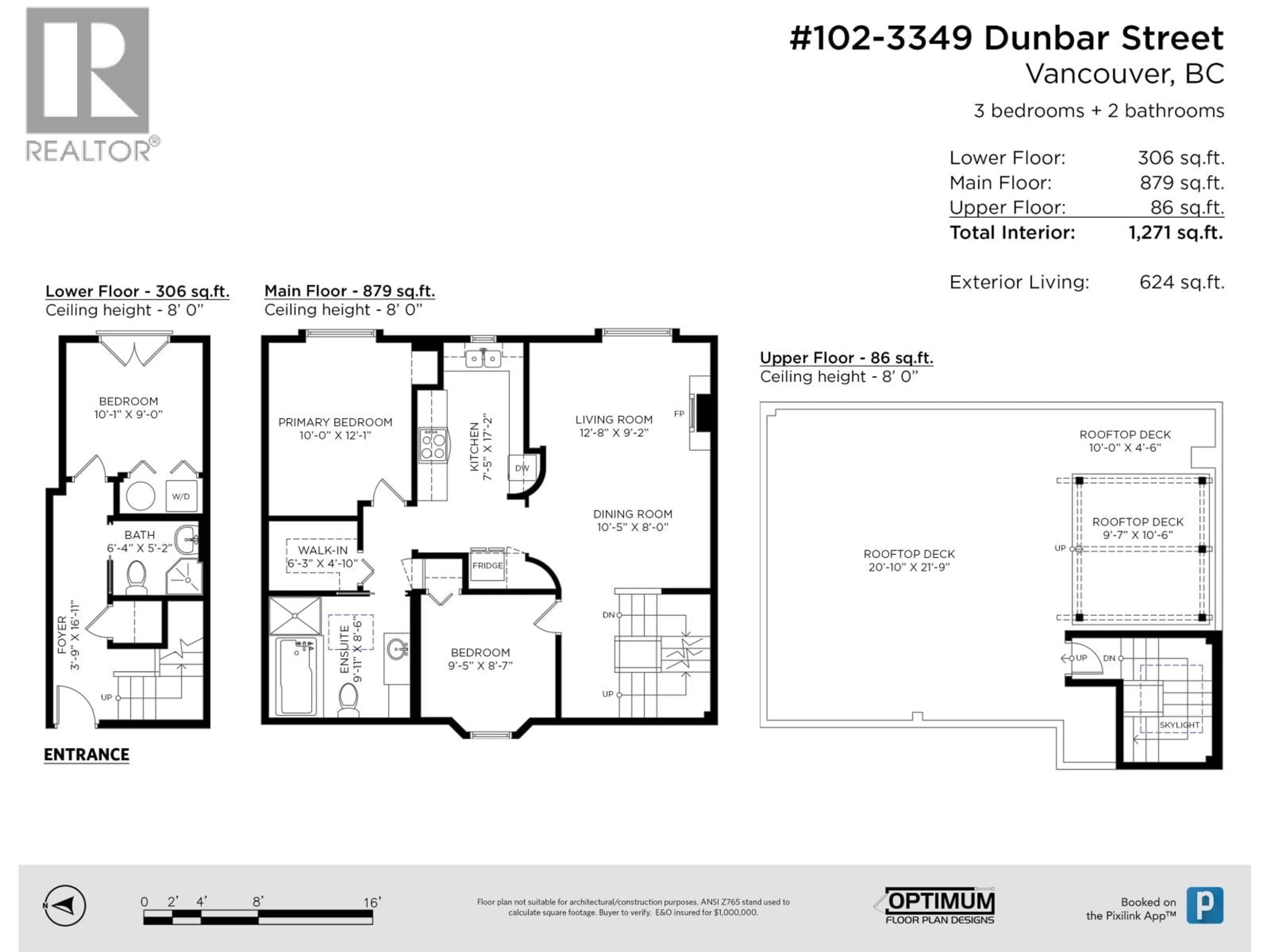 Floor plan for 102 - 3349 DUNBAR STREET, Vancouver British Columbia V6S2B9