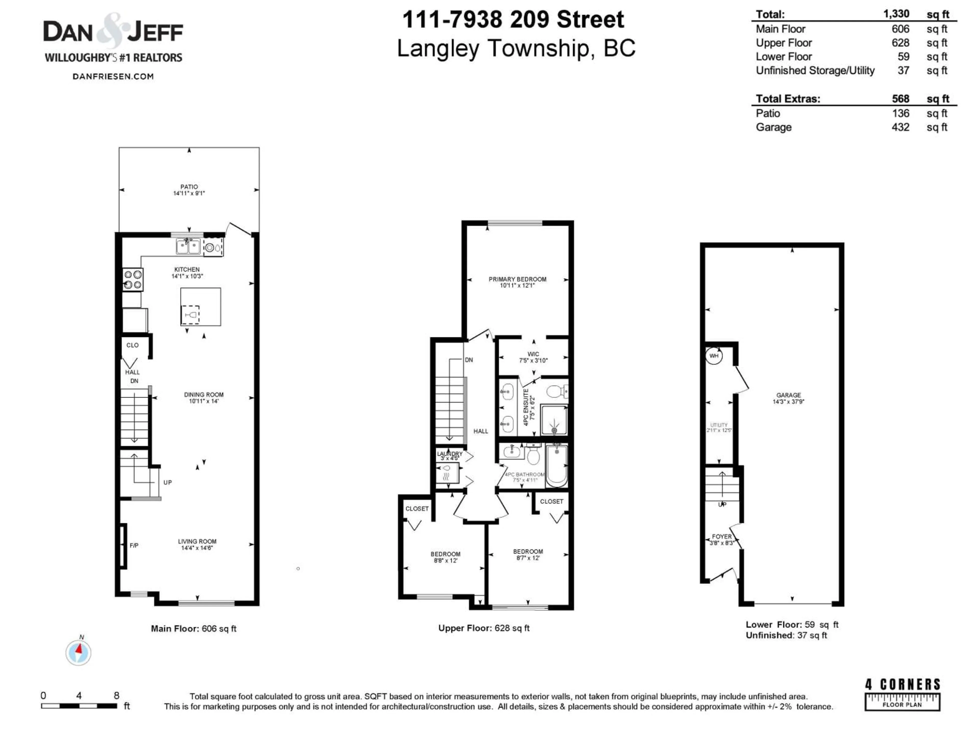 Floor plan for 111 - 7938 209 STREET, Langley British Columbia V2Y0K1